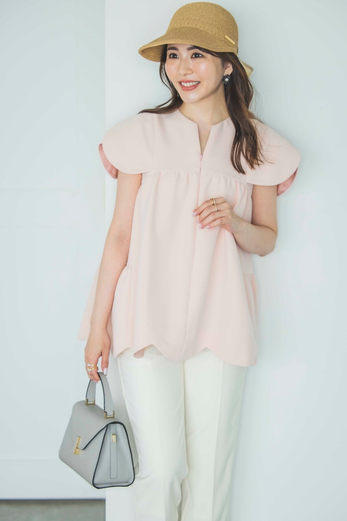 美人トップス ペタルスリーブ(マシュマロピンク)