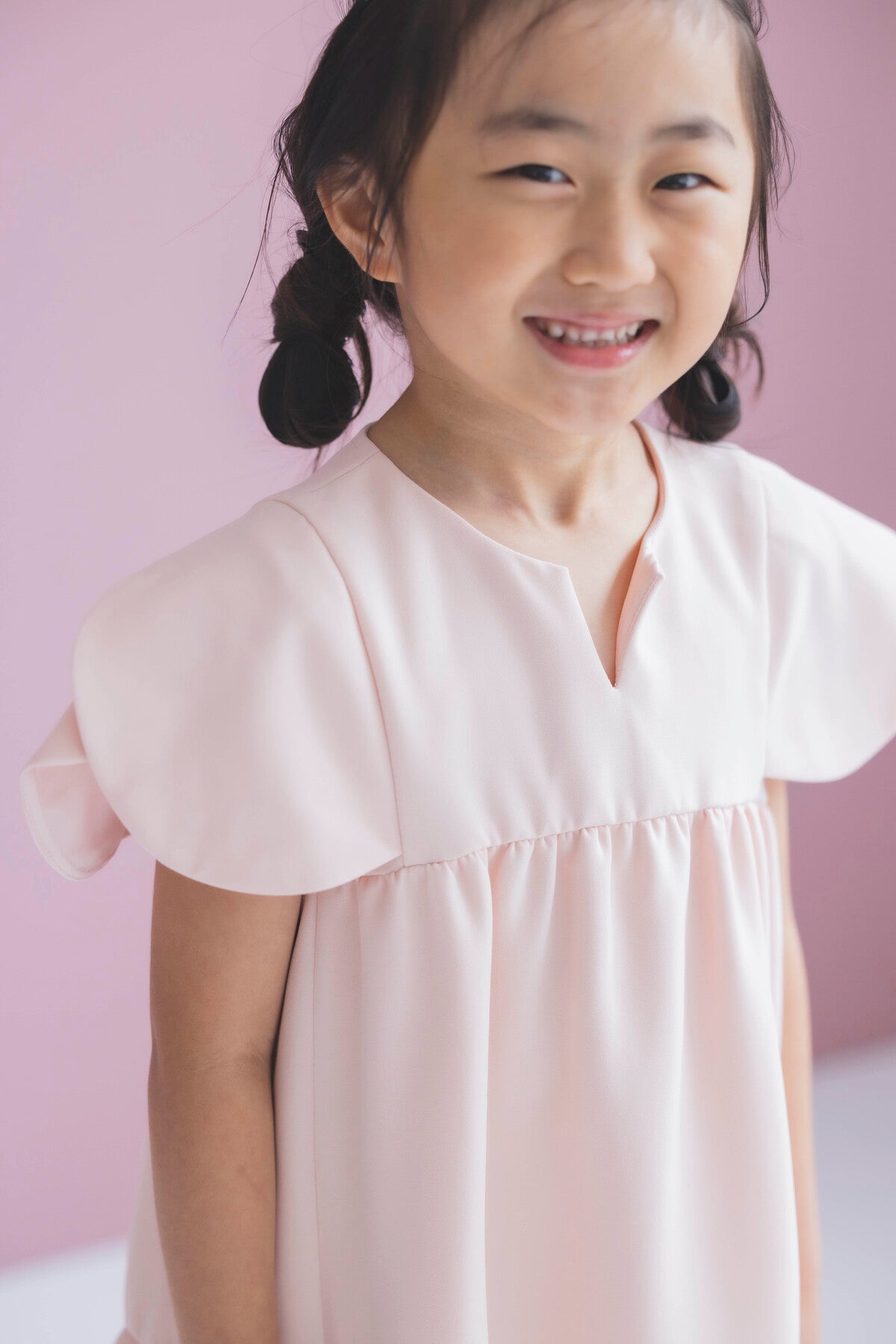 美人トップスペタルスリーブ for kids (マシュマロピンク)