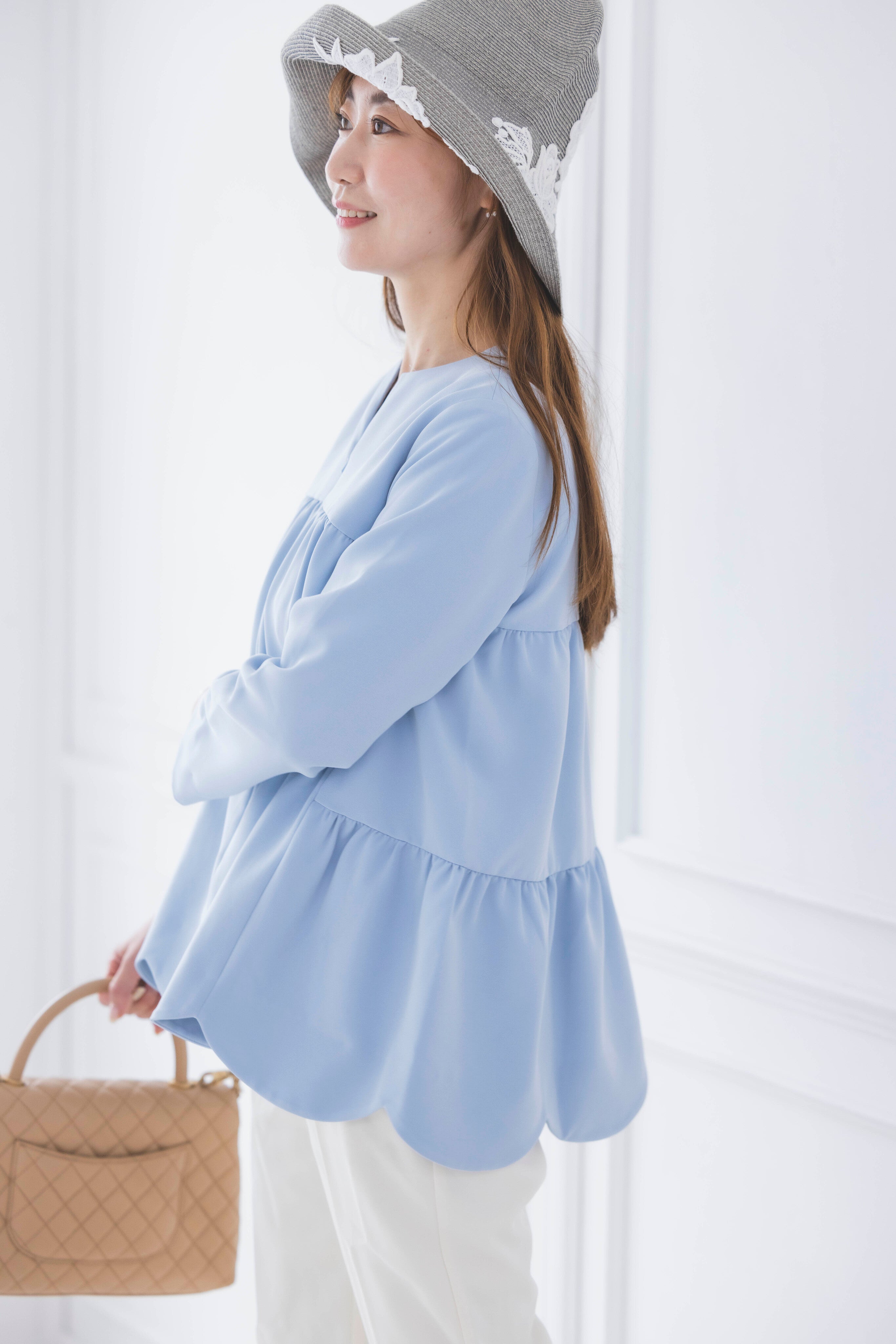 美人トップス(ブルー)