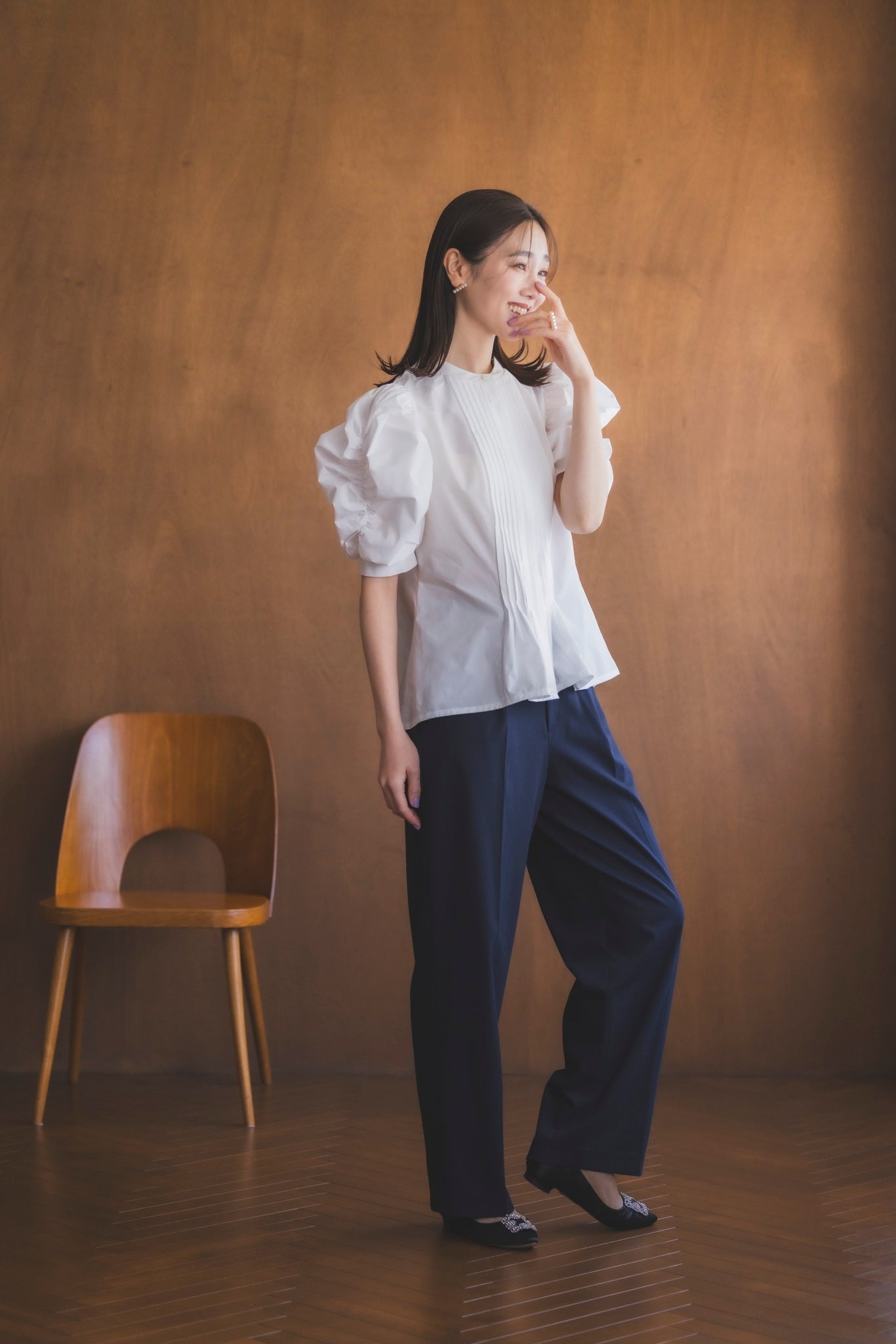 ピンタック ドレスシャツ(ホワイト)