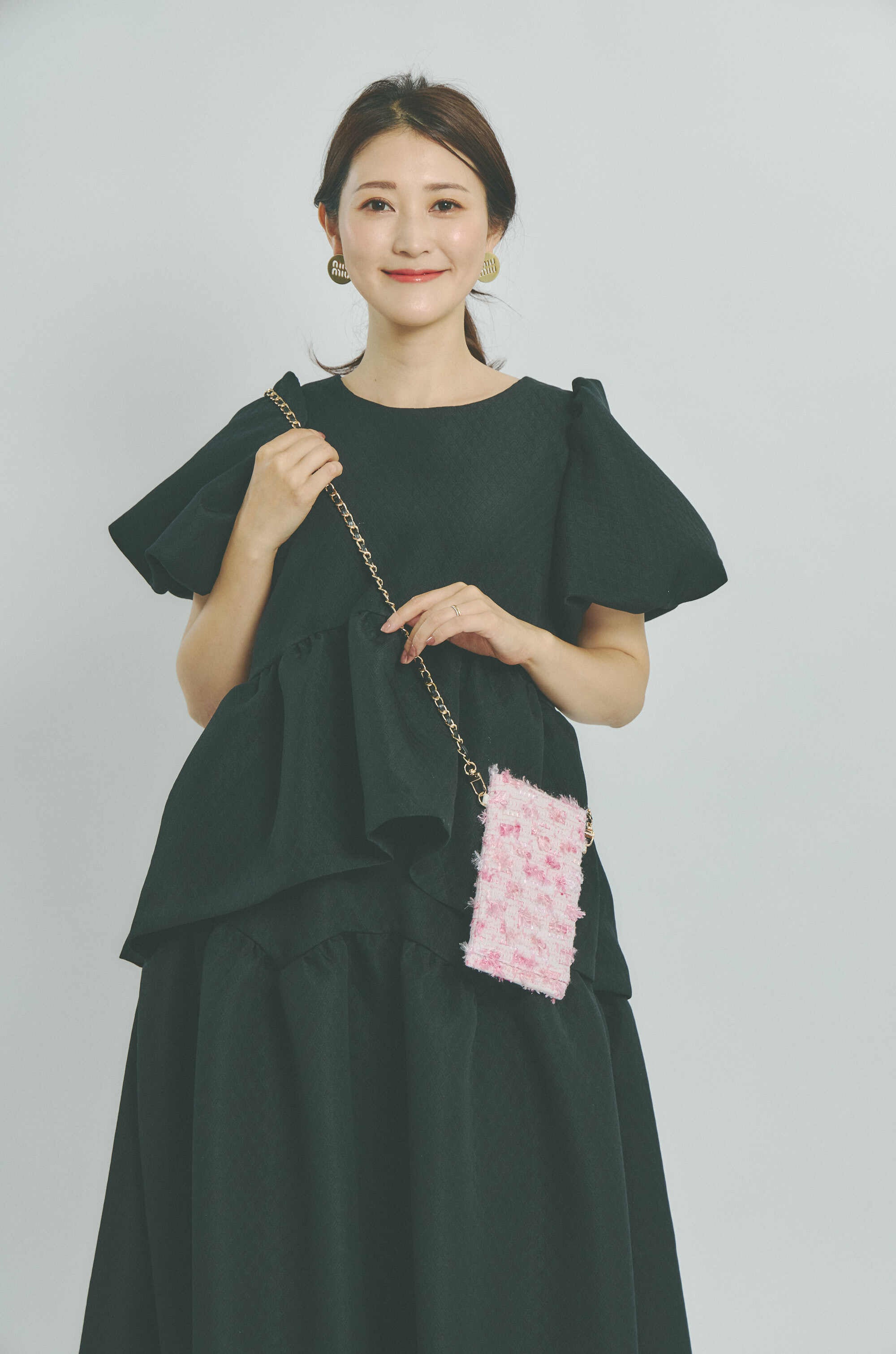 尾州高級ツイードモバイルケース(フェザーピンク)