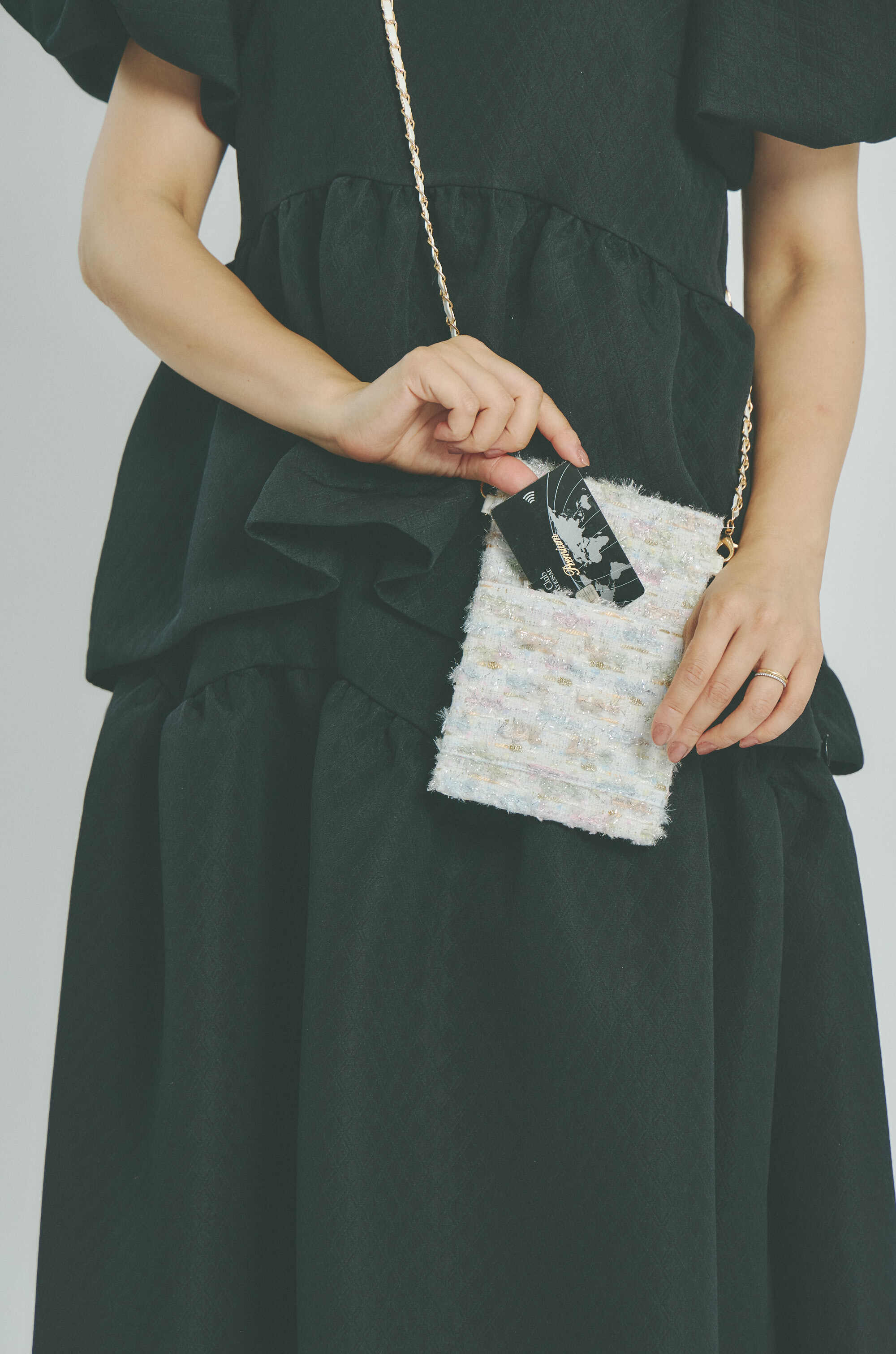 尾州高級ツイードモバイルケース(パールホワイト)