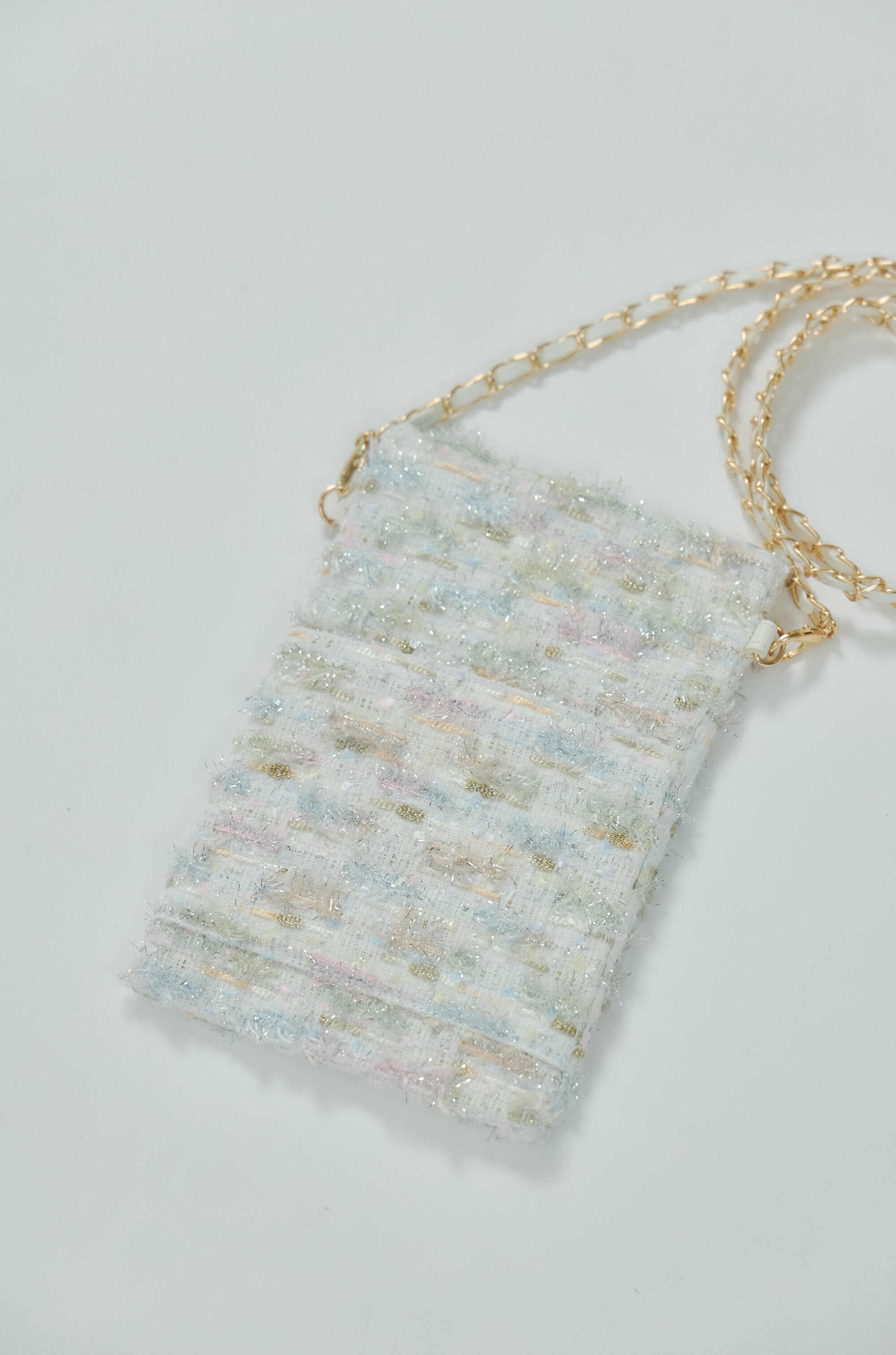 尾州高級ツイードモバイルケース(パールホワイト)