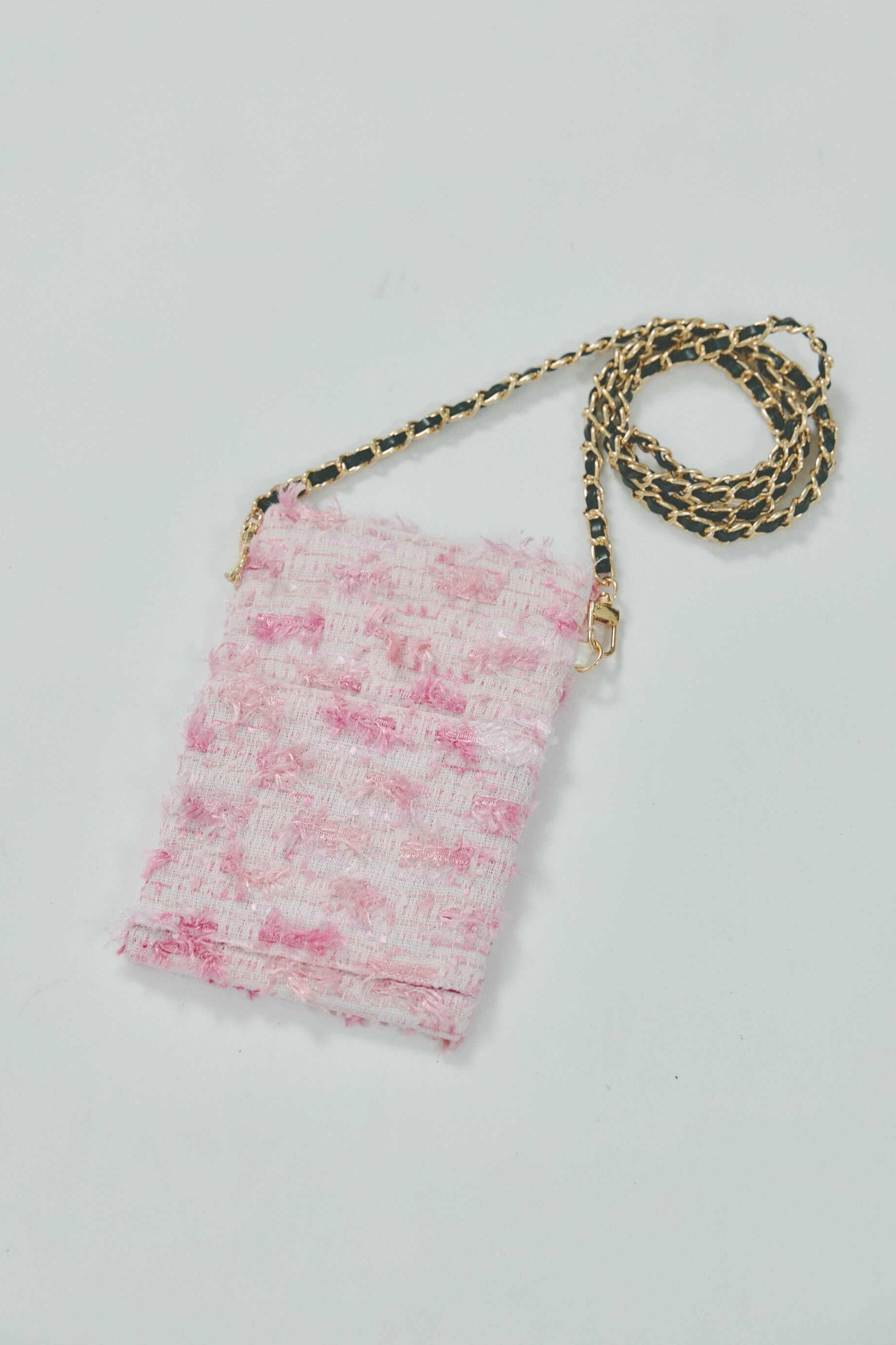 尾州高級ツイードモバイルケース(フェザーピンク)