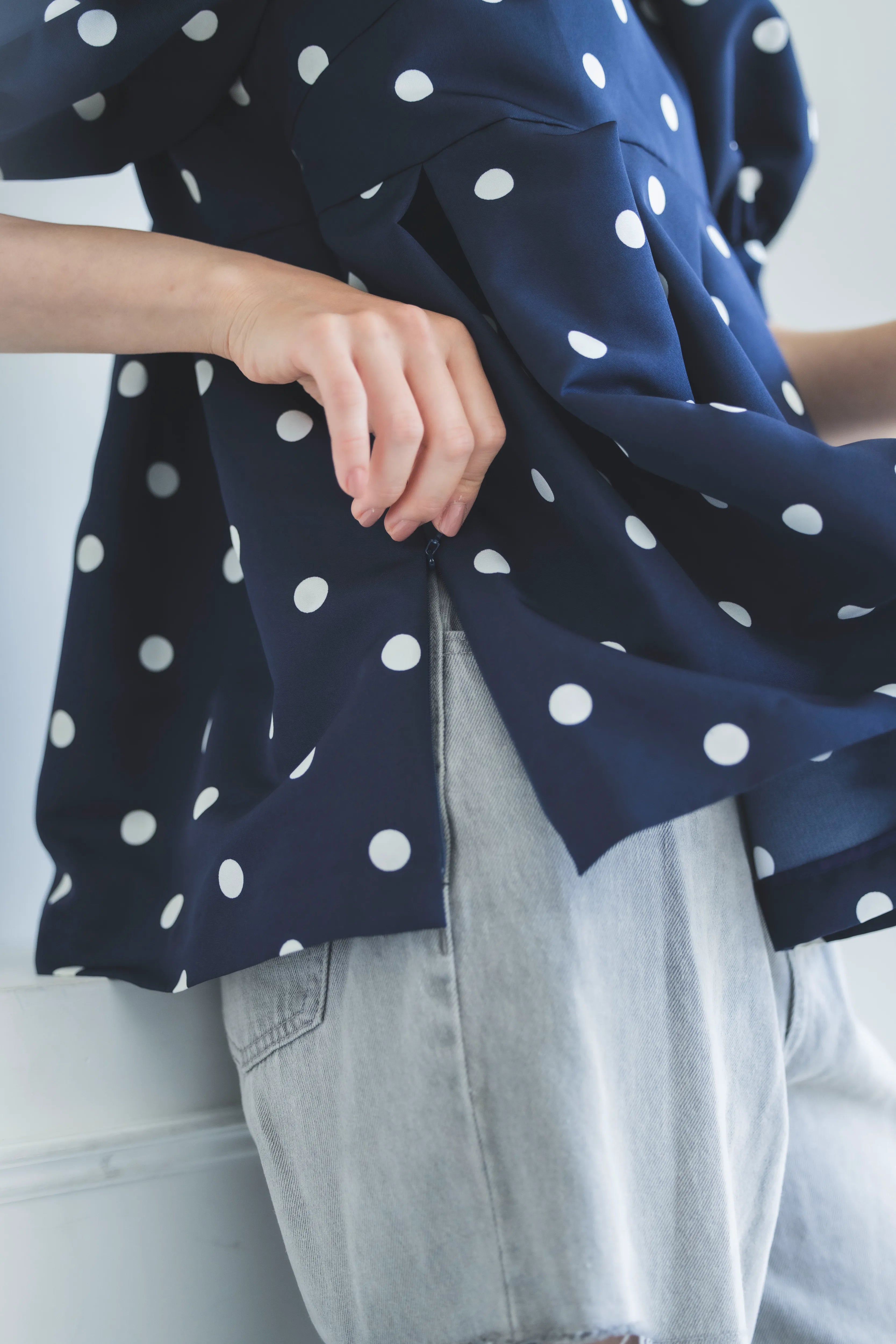 ぽわん袖トップス(ドット)