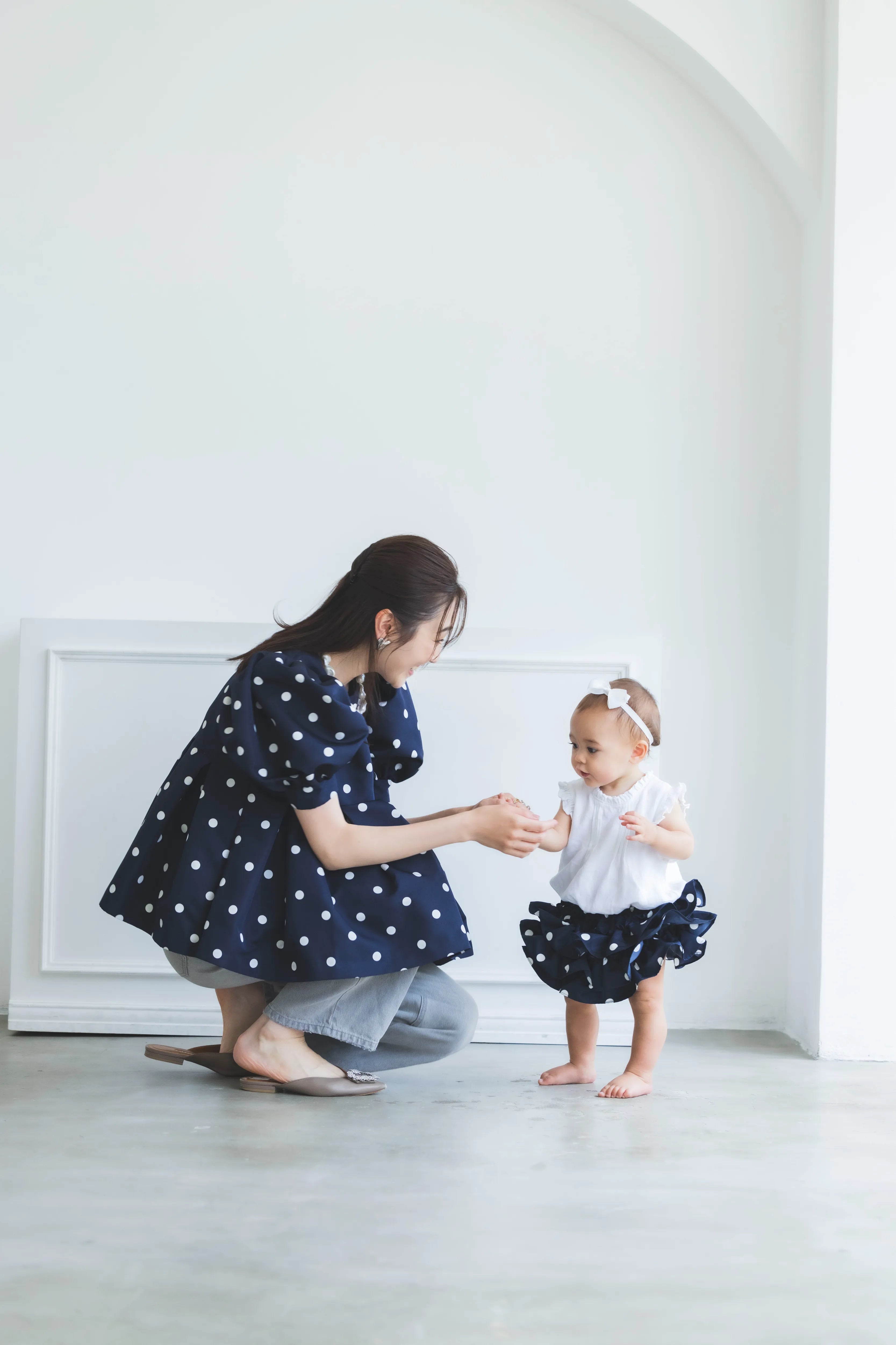 ぽわん袖トップス(ドット)