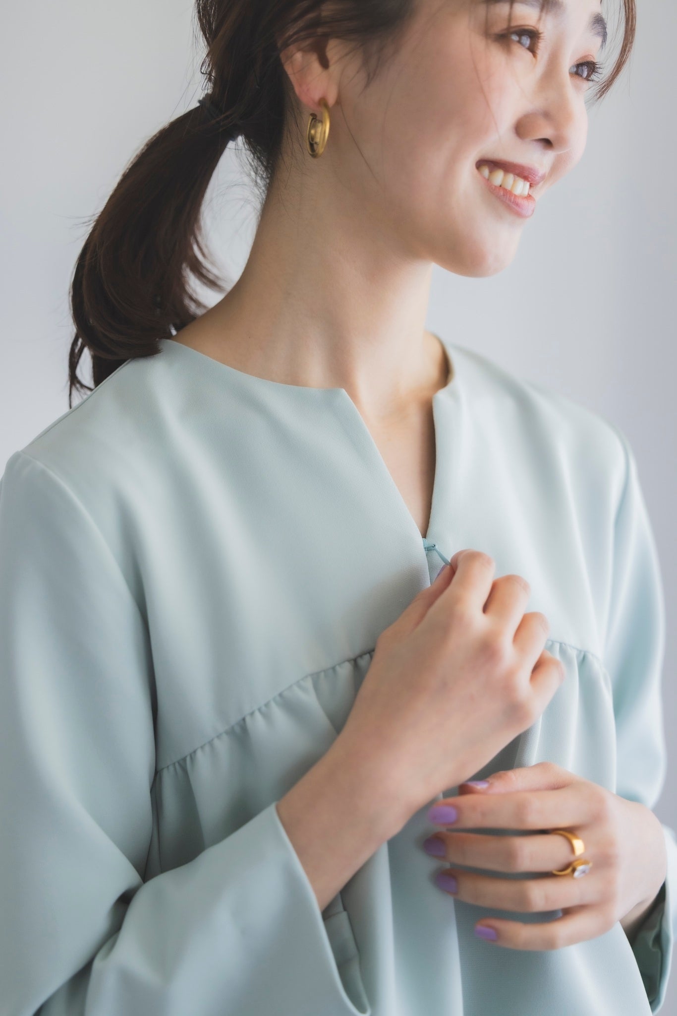 美人トップス(ミントブルー)