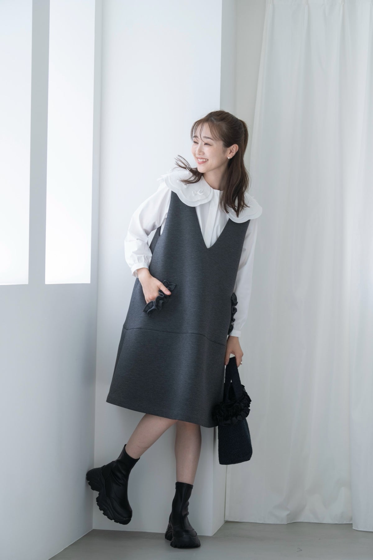 【予約販売】美シルエットジャンパードレス