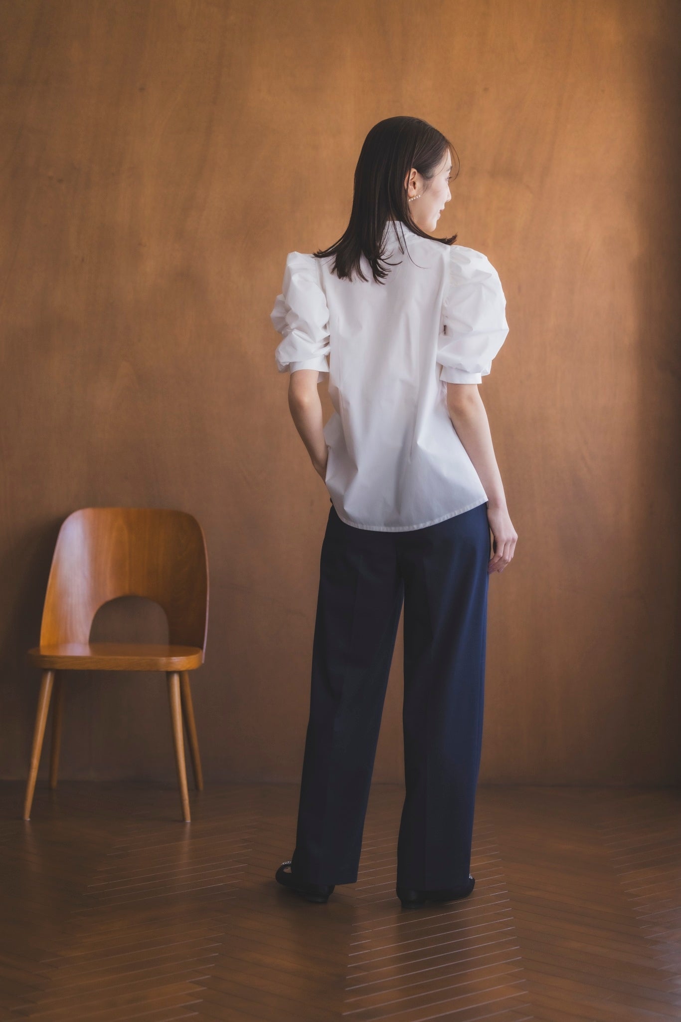 ピンタック ドレスシャツ(ホワイト)