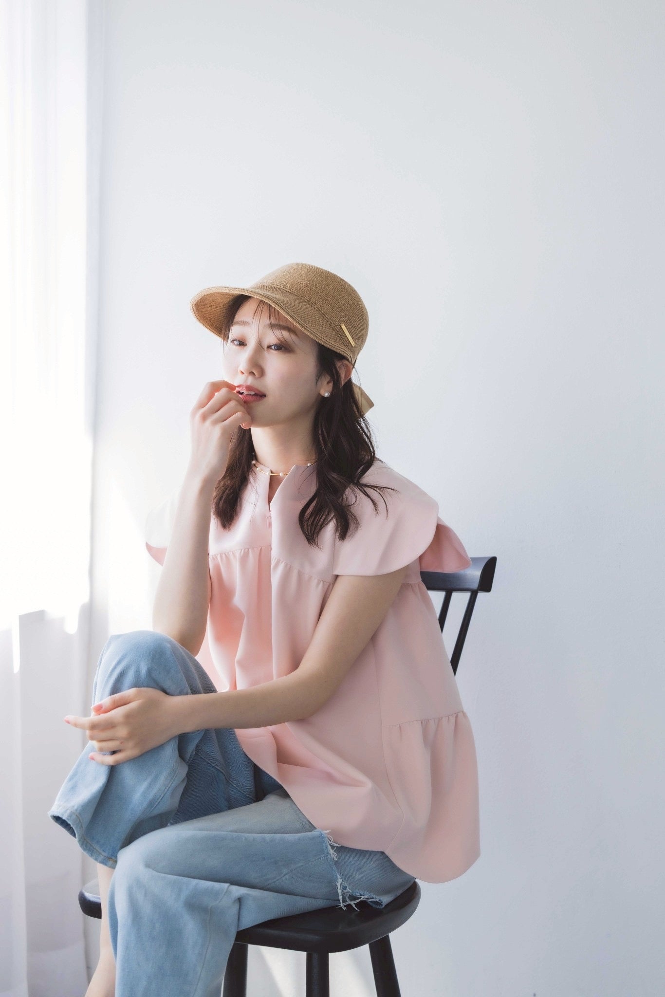 美人トップス ペタルスリーブ(マシュマロピンク)