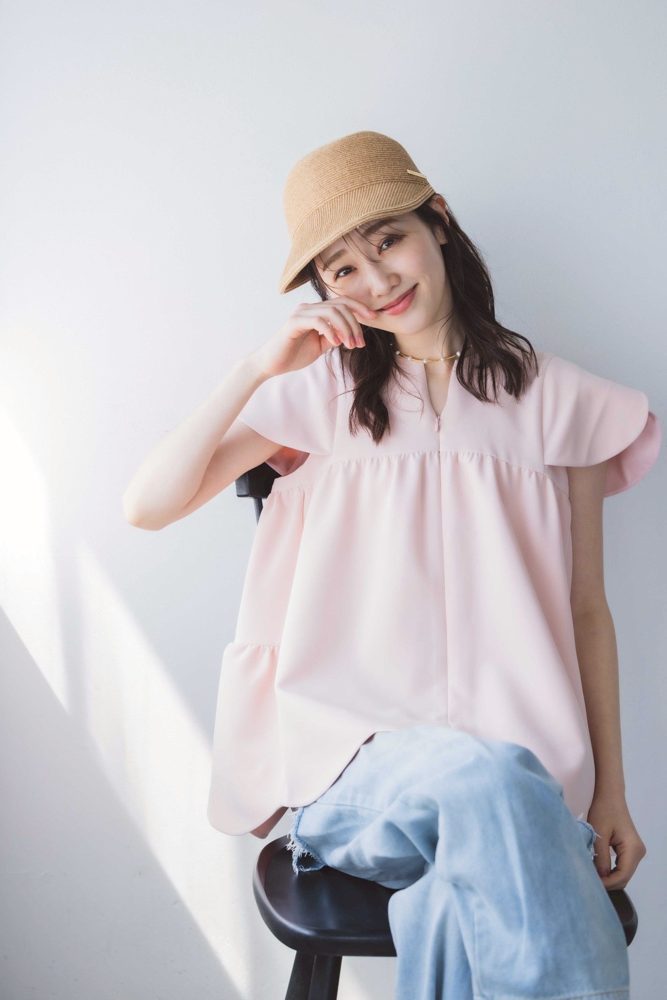 美人トップス ペタルスリーブ(マシュマロピンク)