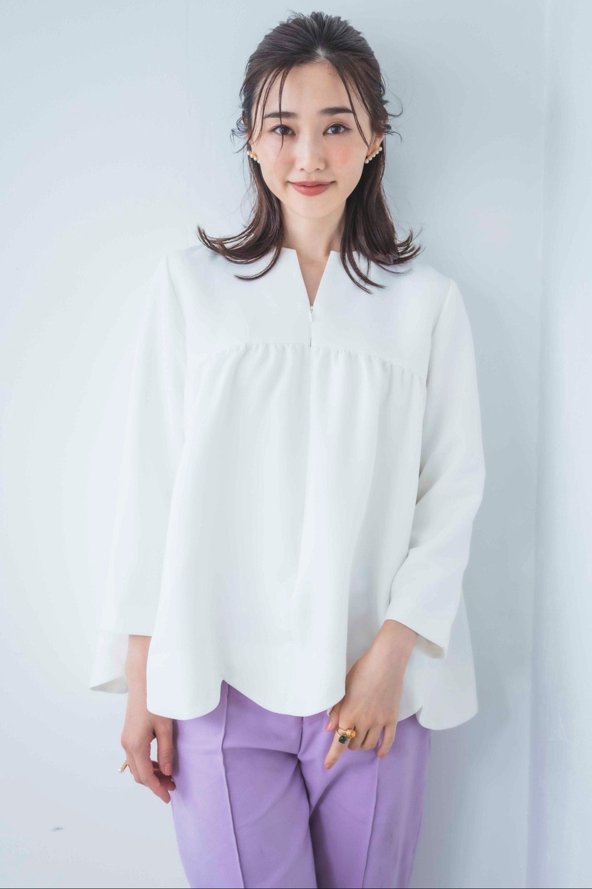 美人トップス（ホワイト）【お上品な授乳服のお店bitnabi】