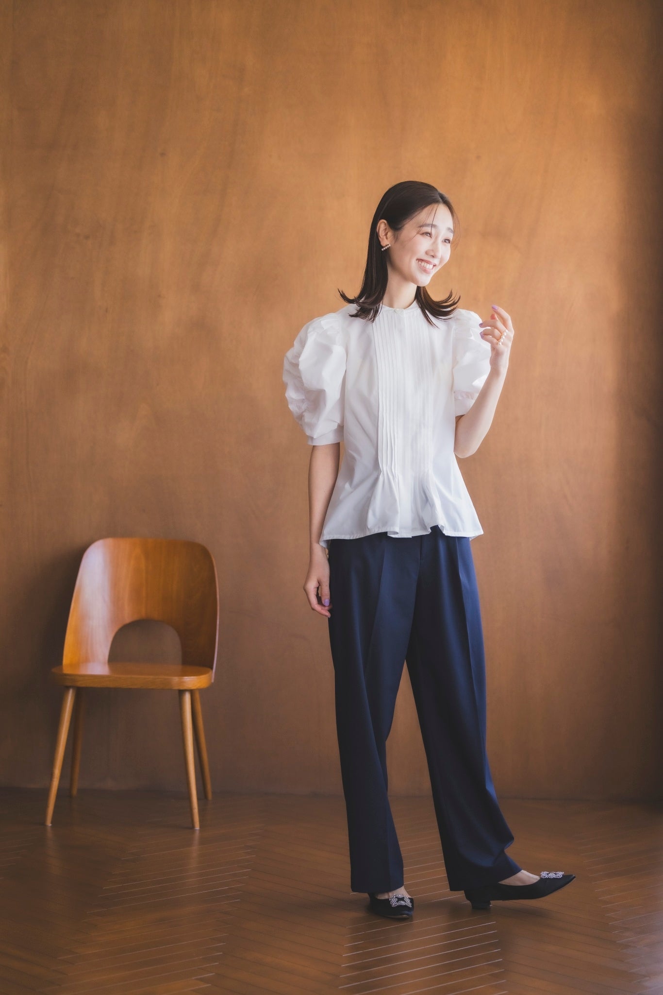 ピンタック ドレスシャツ(ホワイト)