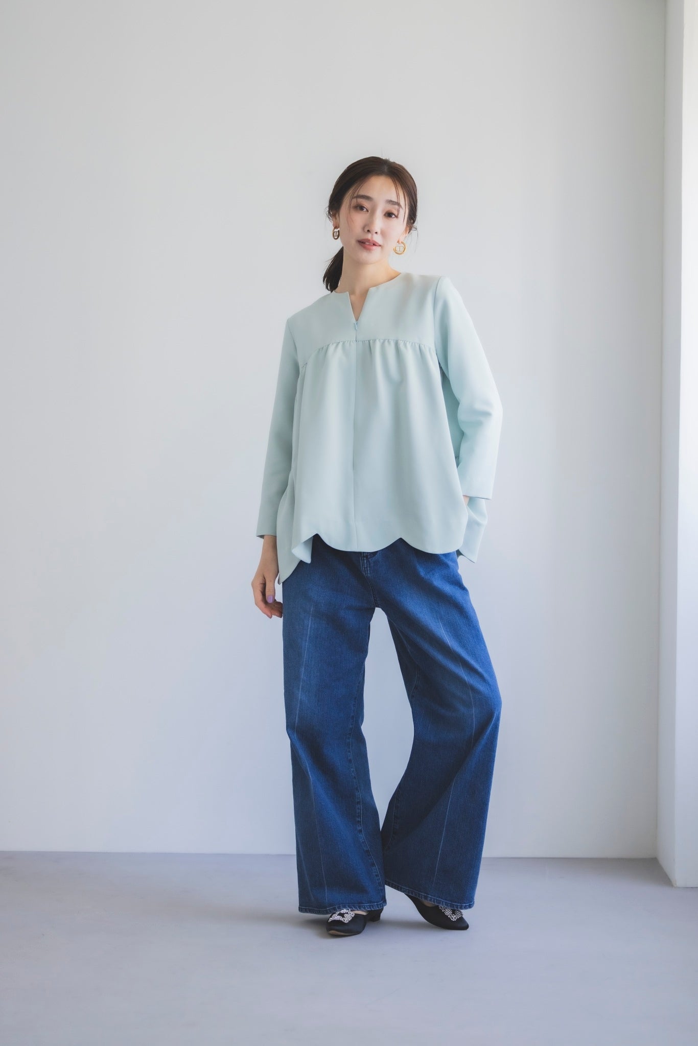 美人トップス(ミントブルー)