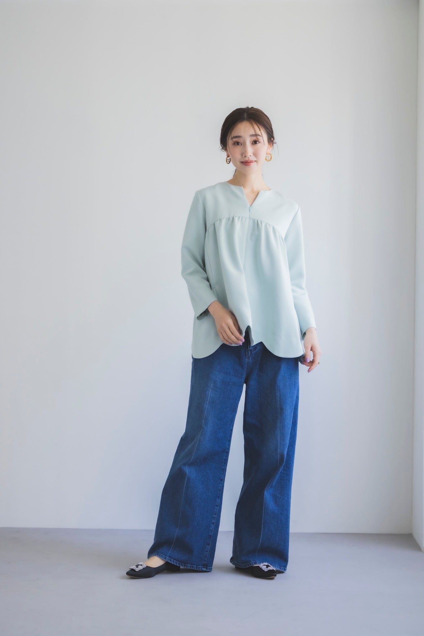 美人トップス(ミントブルー)