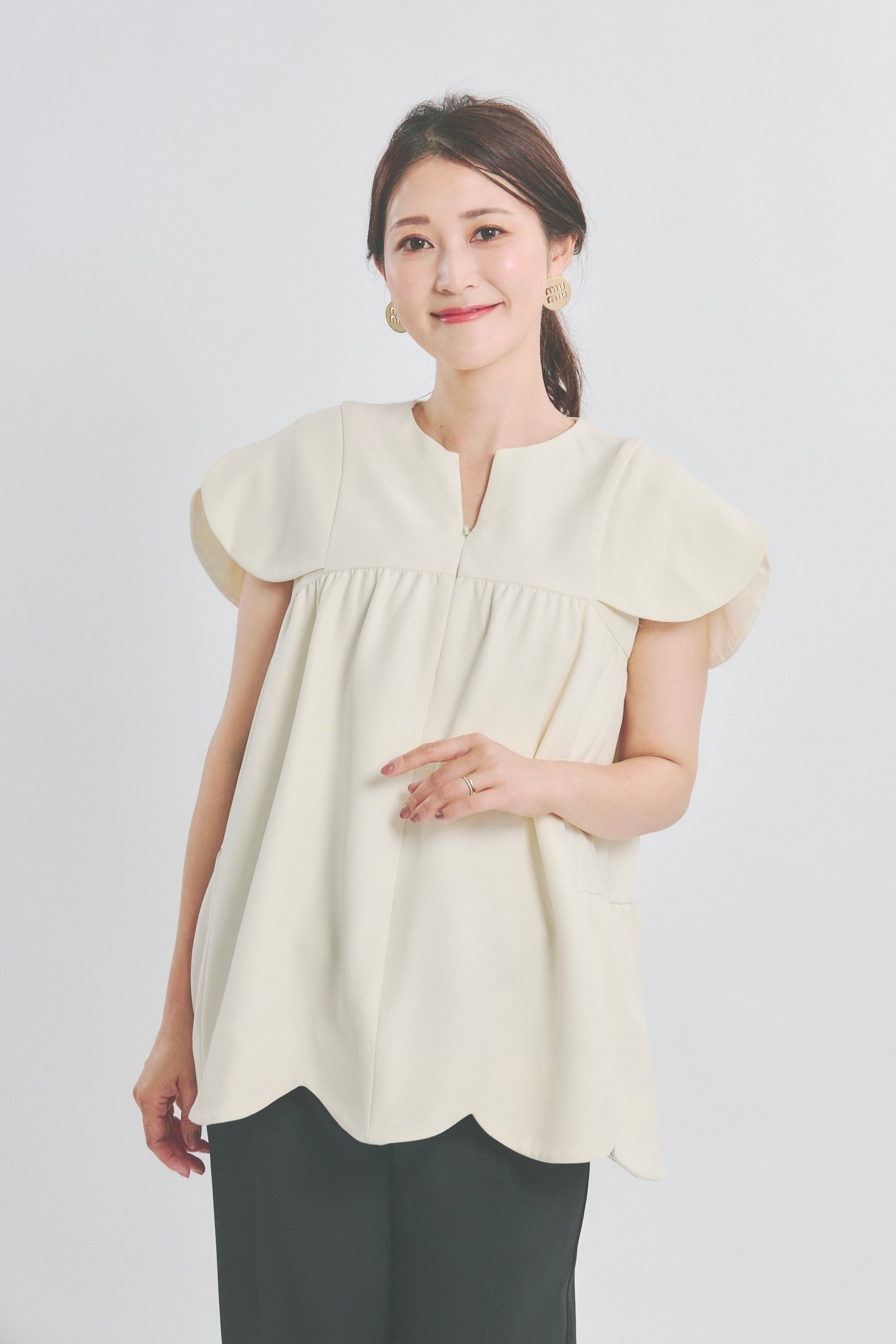 美人トップス ペタルスリーブ(マシュマロイエロー)