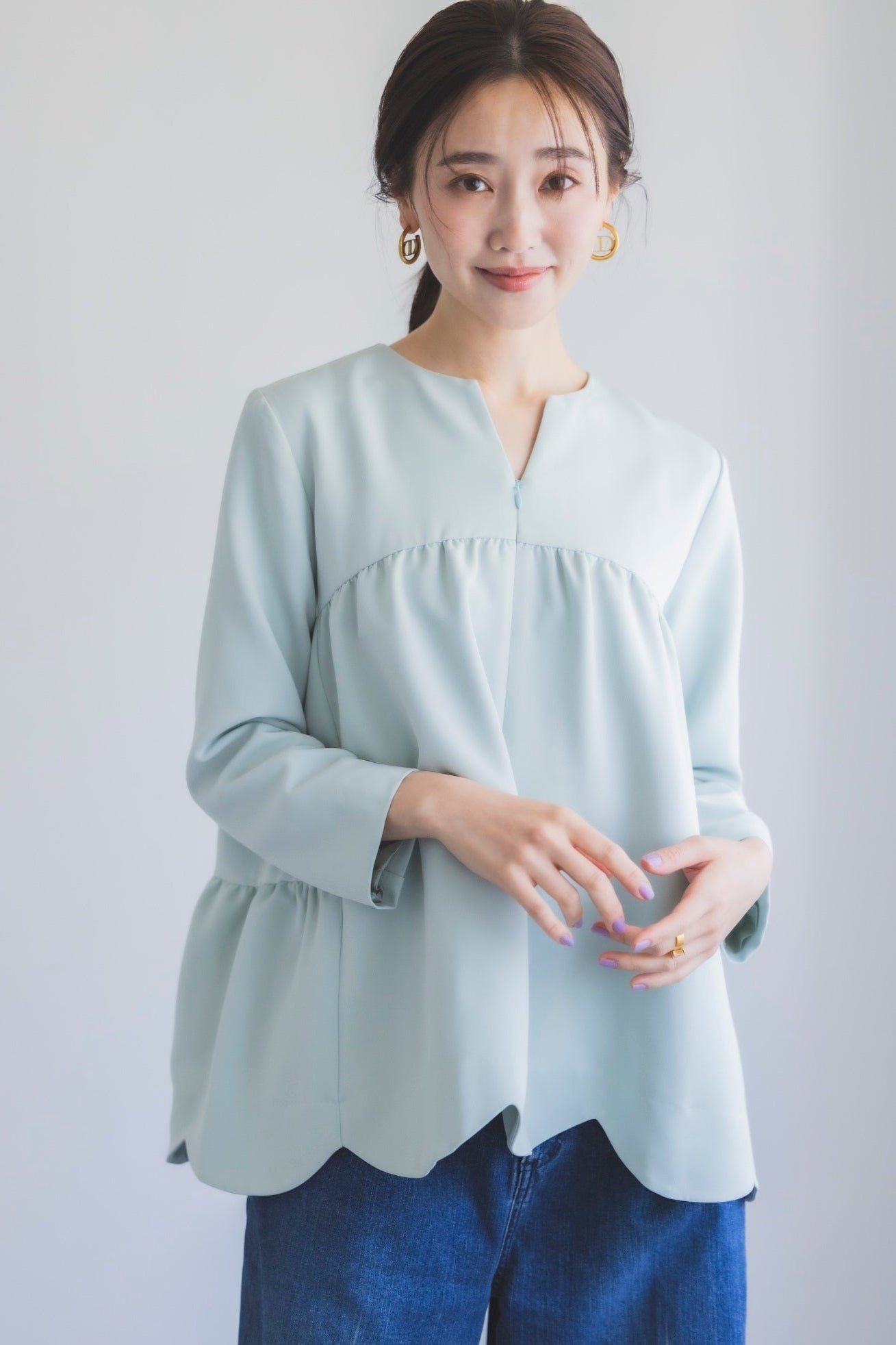 美人トップス(ミントブルー)