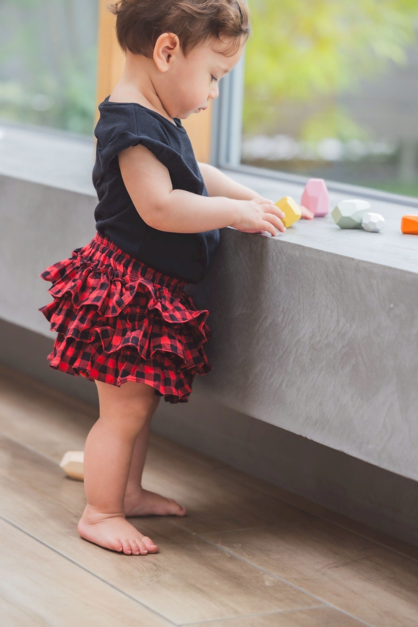 POPPO(赤黒ギンガム フリル)