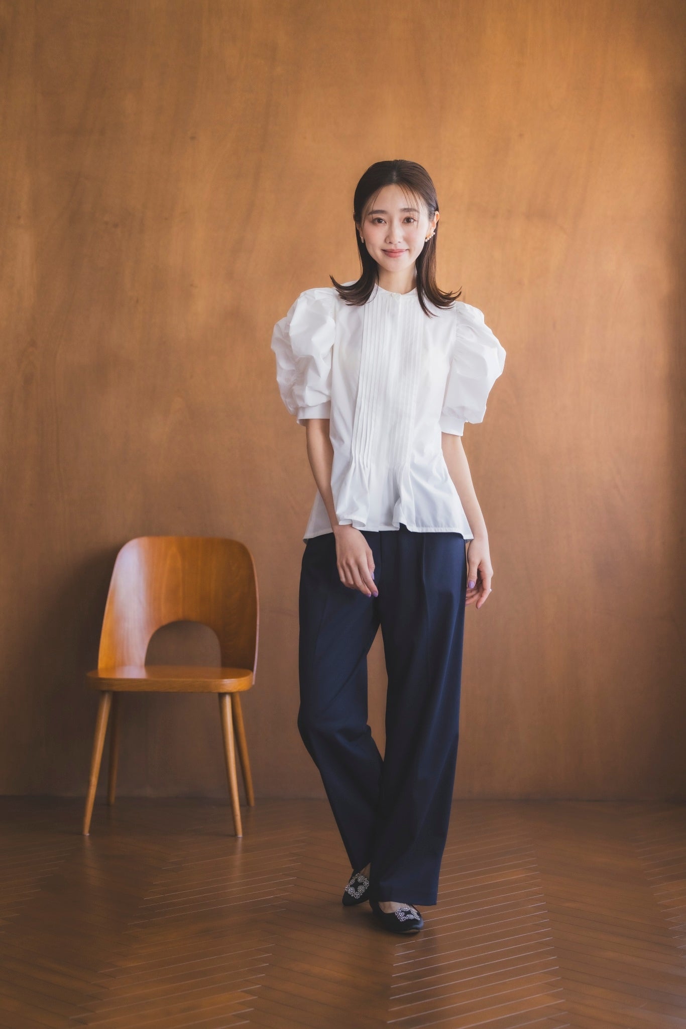 ピンタック ドレスシャツ(ホワイト)