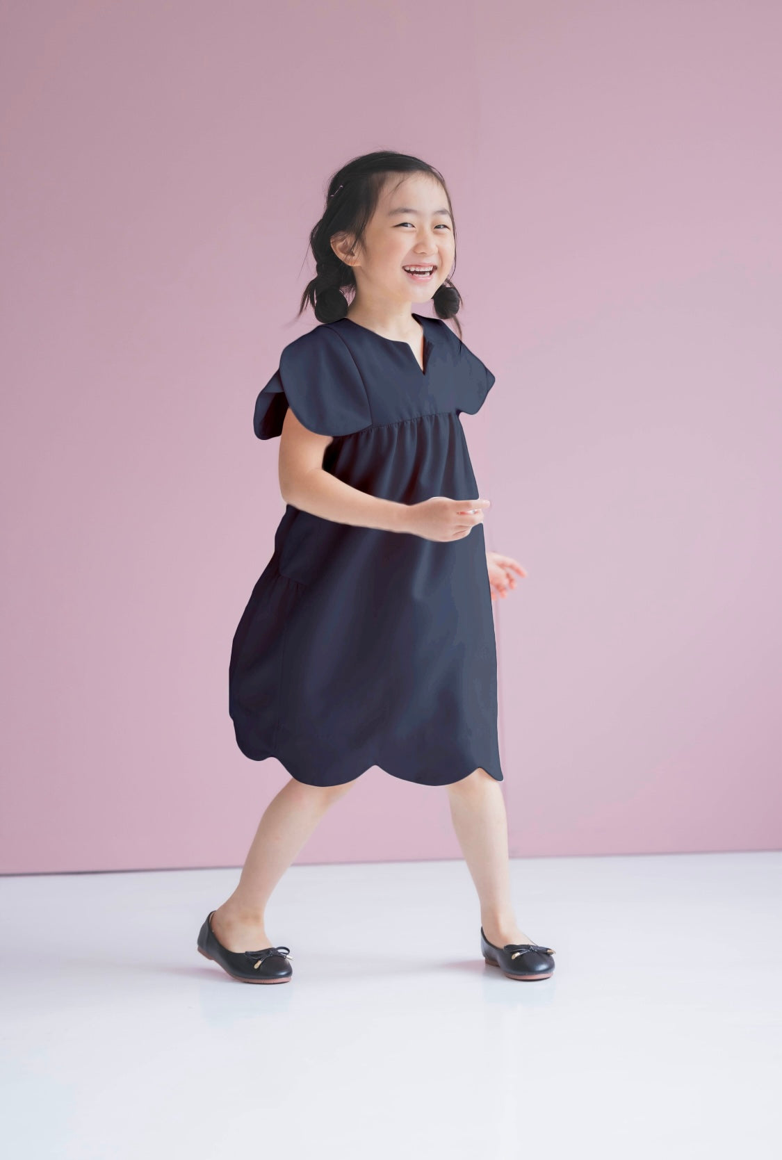 美人トップスペタルスリーブ for kids(ネイビー)