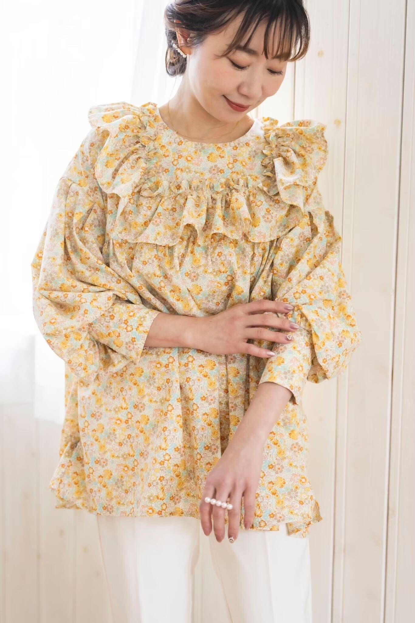 hyang リバティブラウス(イエロー)