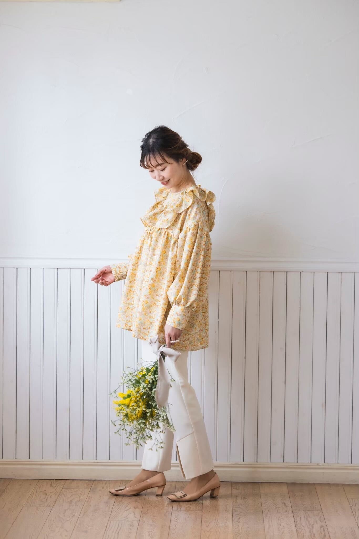 hyang リバティブラウス(イエロー)