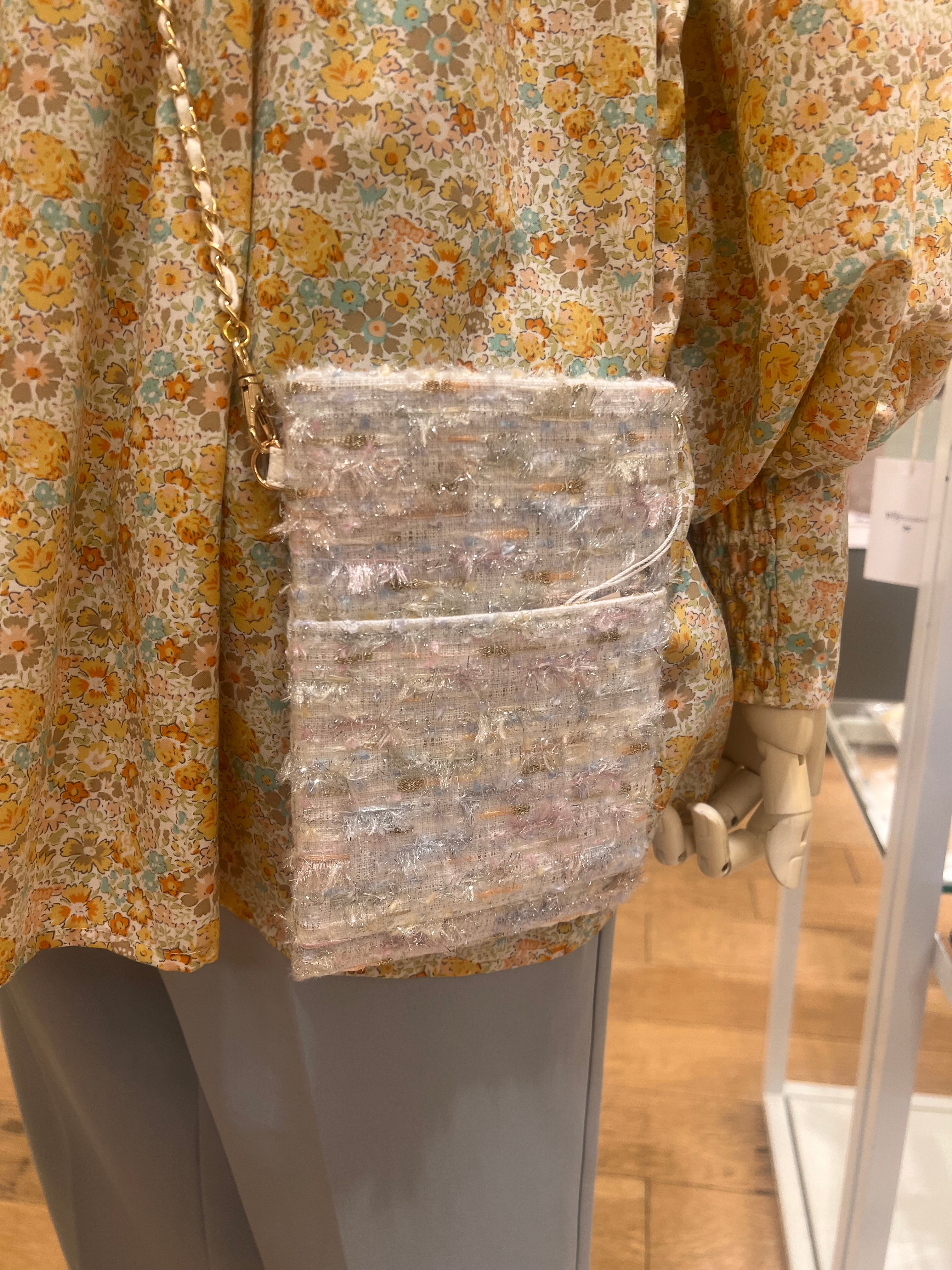 尾州高級ツイードモバイルケース(パールホワイト)