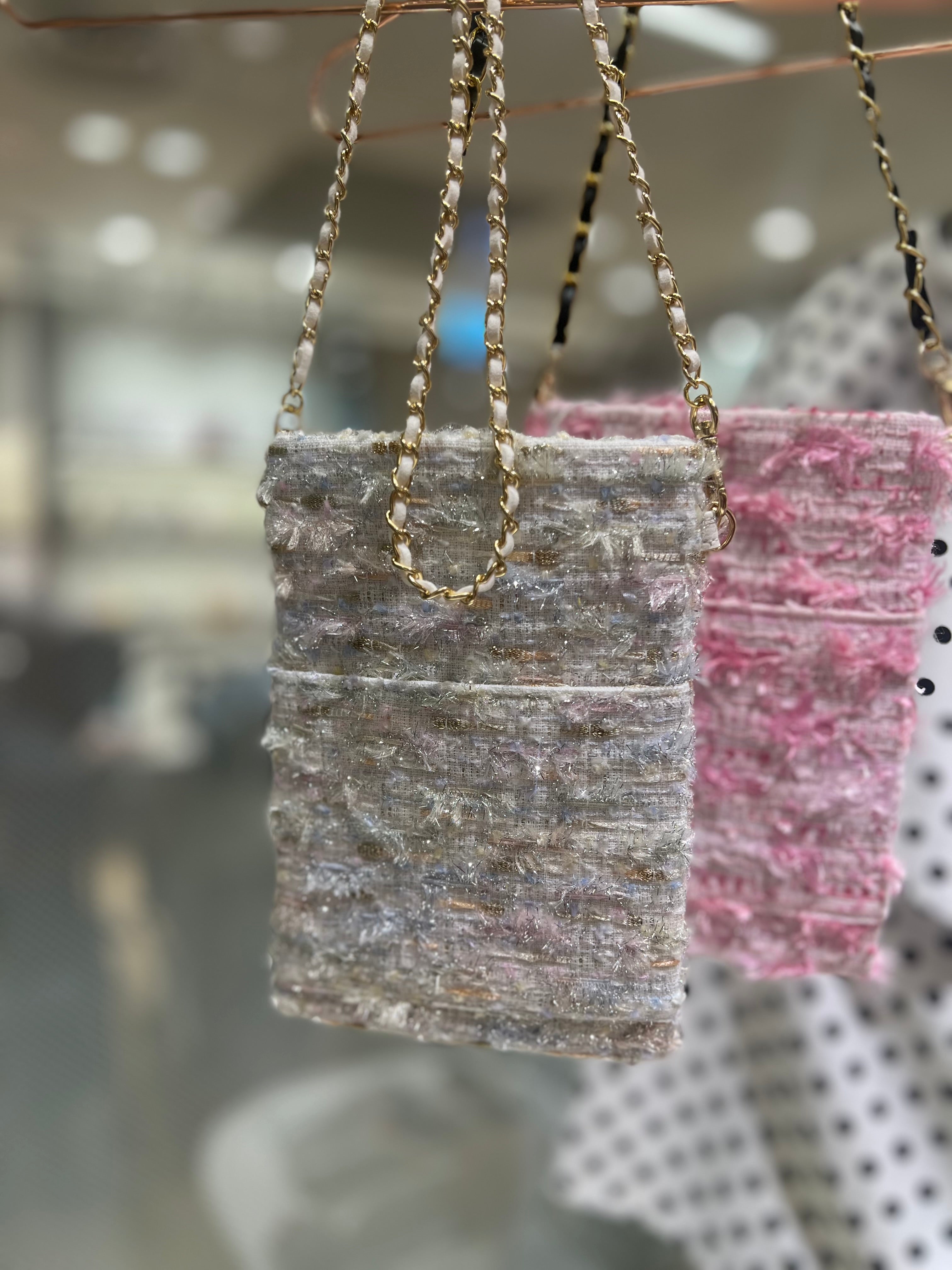 尾州高級ツイードモバイルケース(パールホワイト)