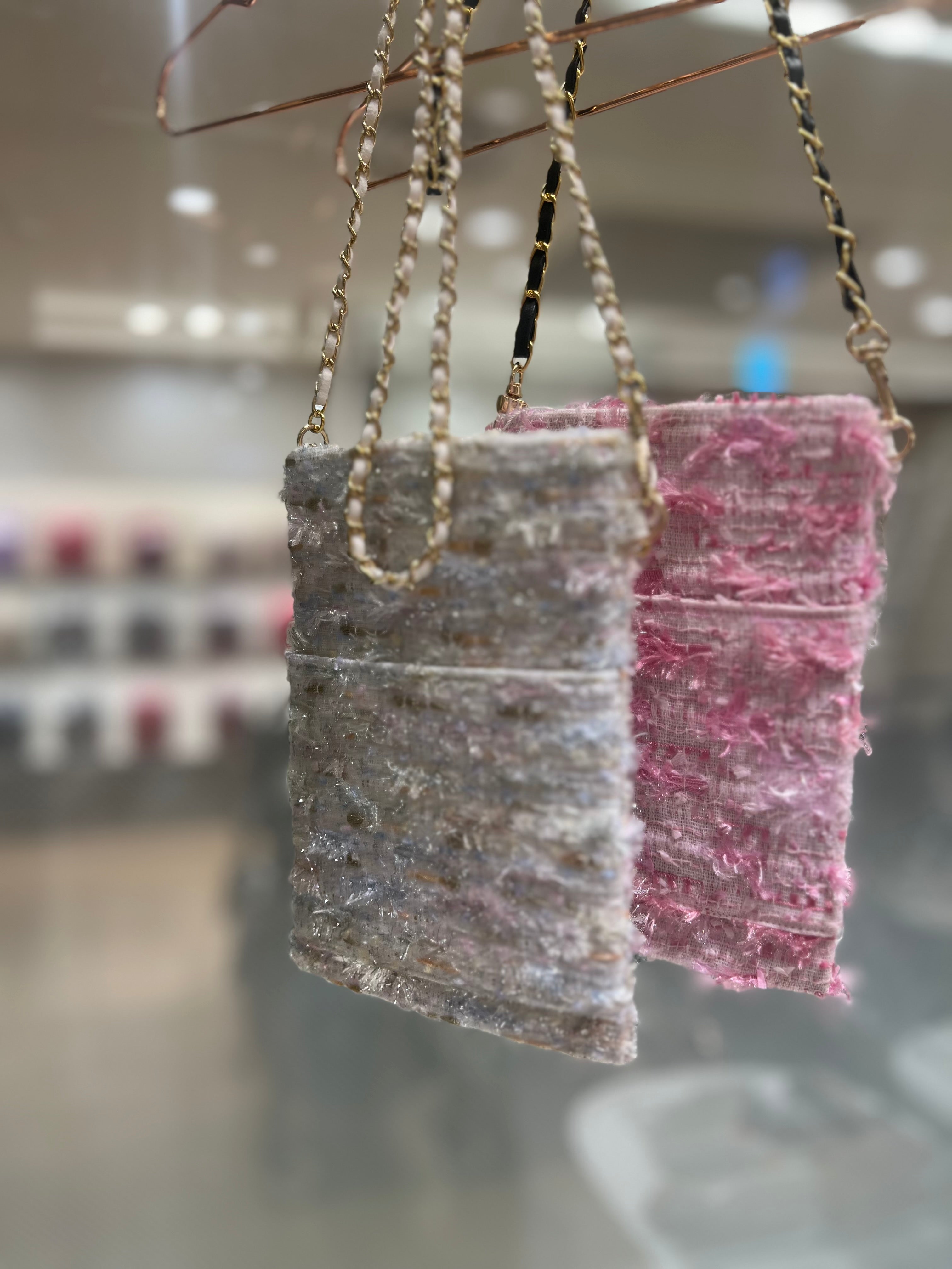 尾州高級ツイードモバイルケース(パールホワイト)