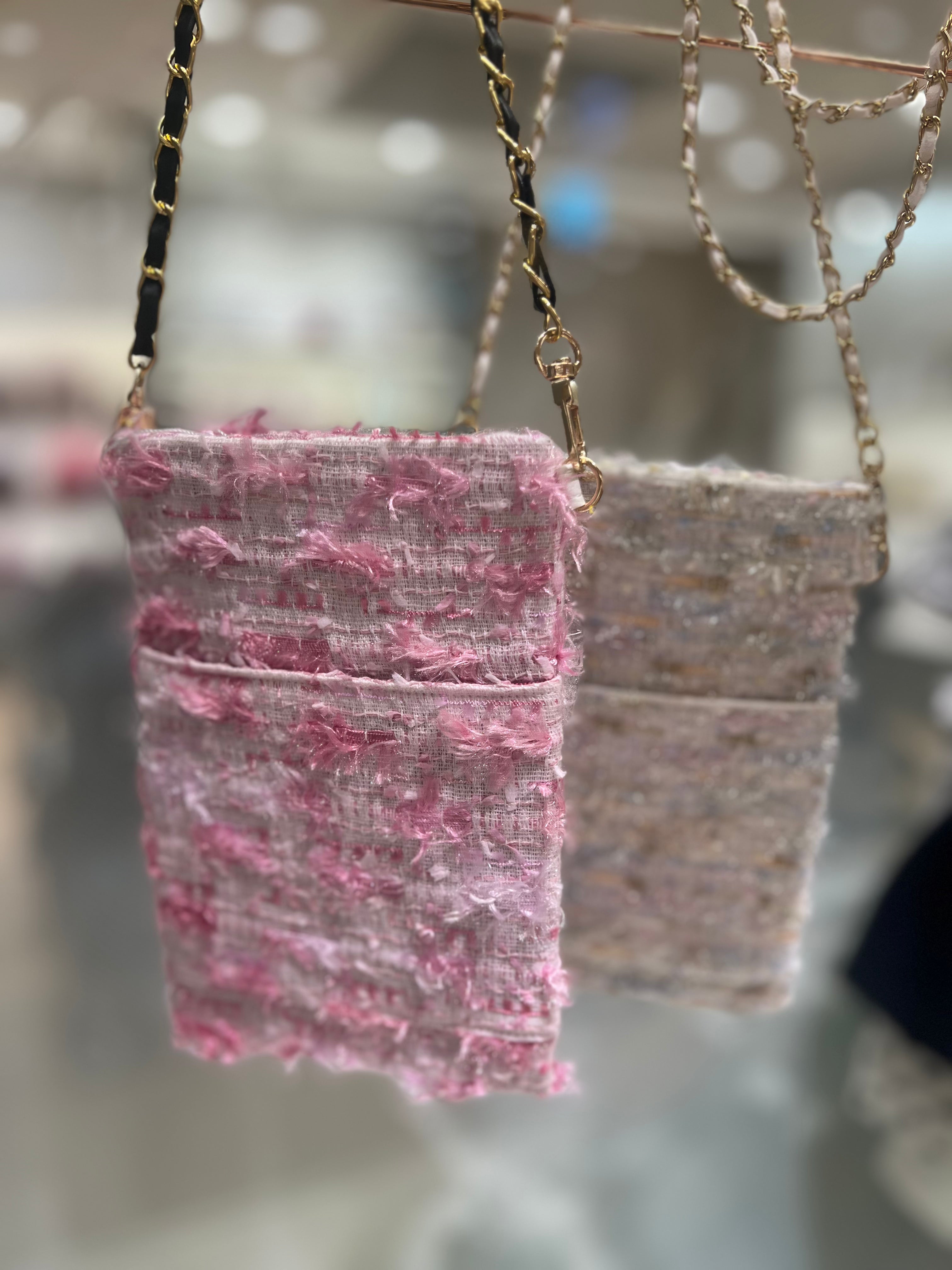 尾州高級ツイードモバイルケース(フェザーピンク)