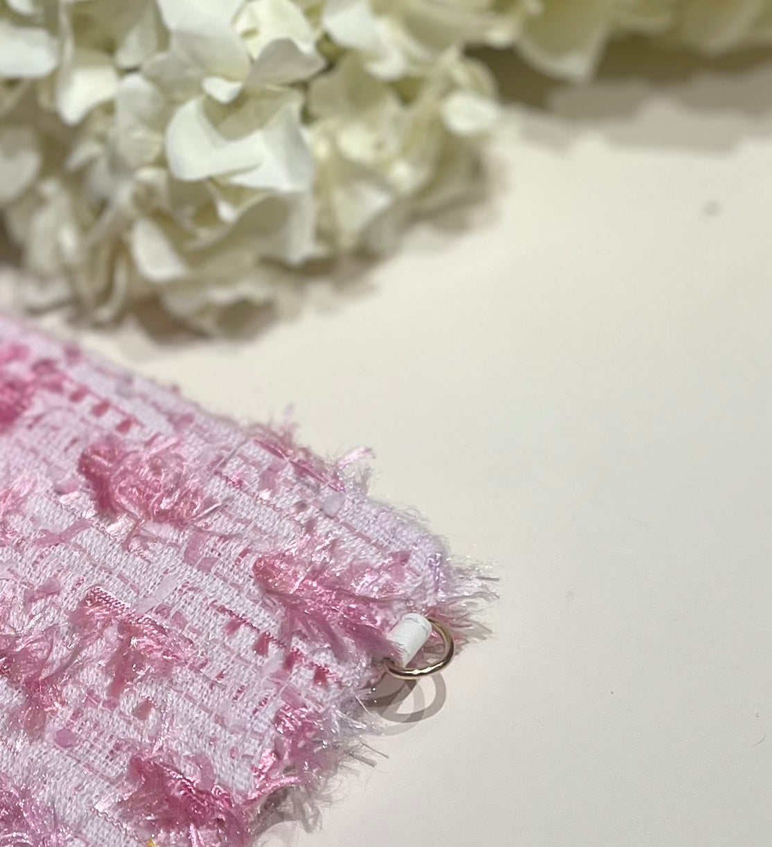 尾州高級ツイードモバイルケース(フェザーピンク)