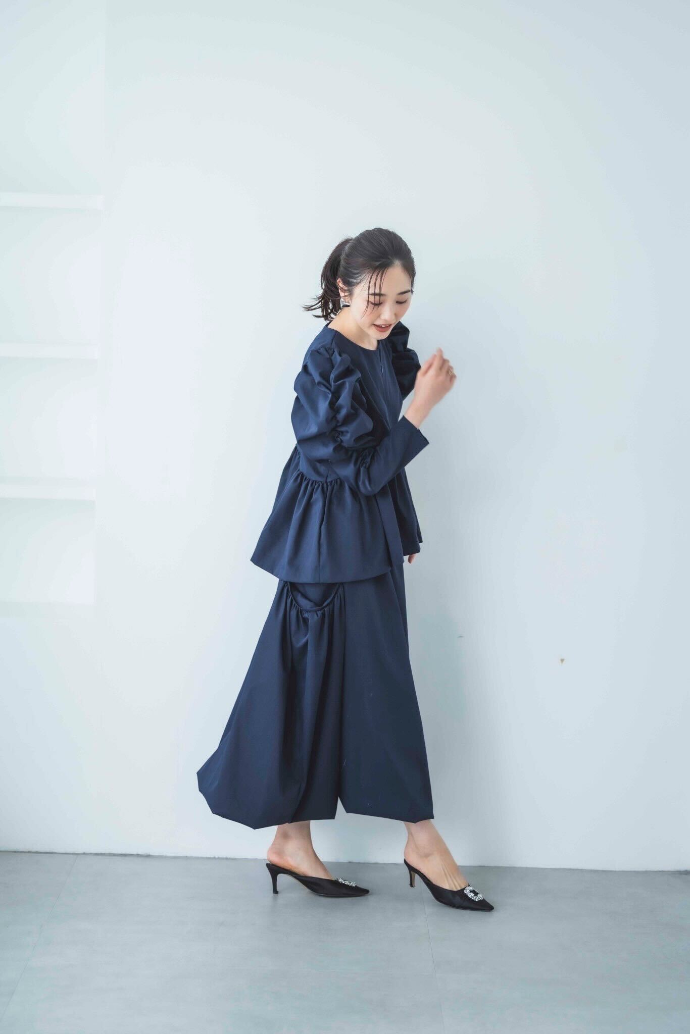 ドレッシー撥水スカート(ネイビー)