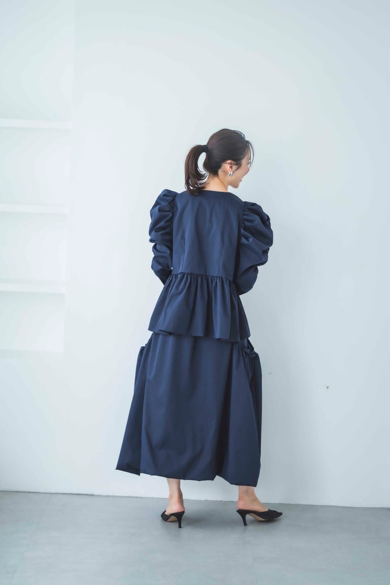 ドレッシー撥水スカート(ネイビー)