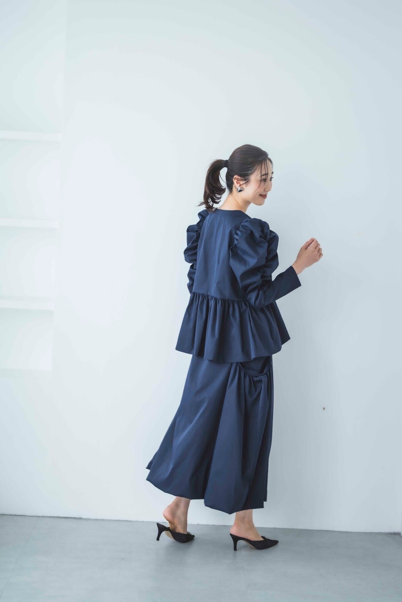 ドレッシー撥水スカート(ネイビー)