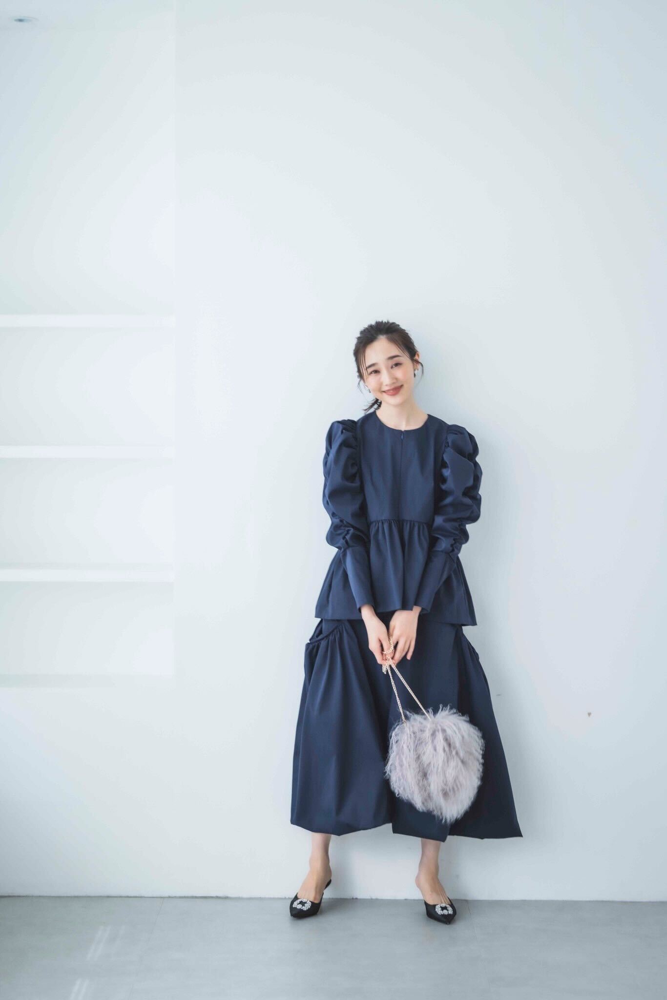 ドレッシー撥水スカート(ネイビー)