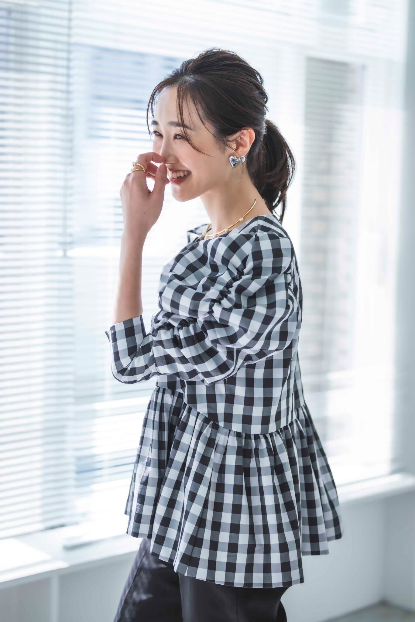 ギンガムチェックブラウス