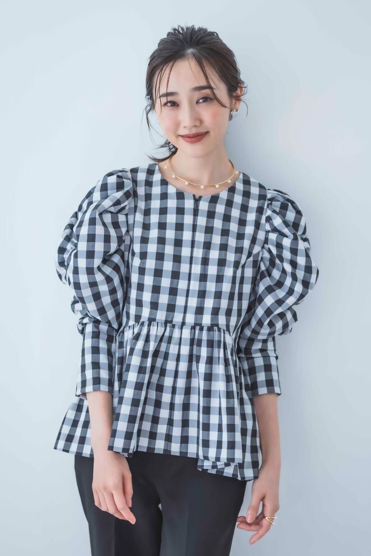 ギンガムチェックブラウス