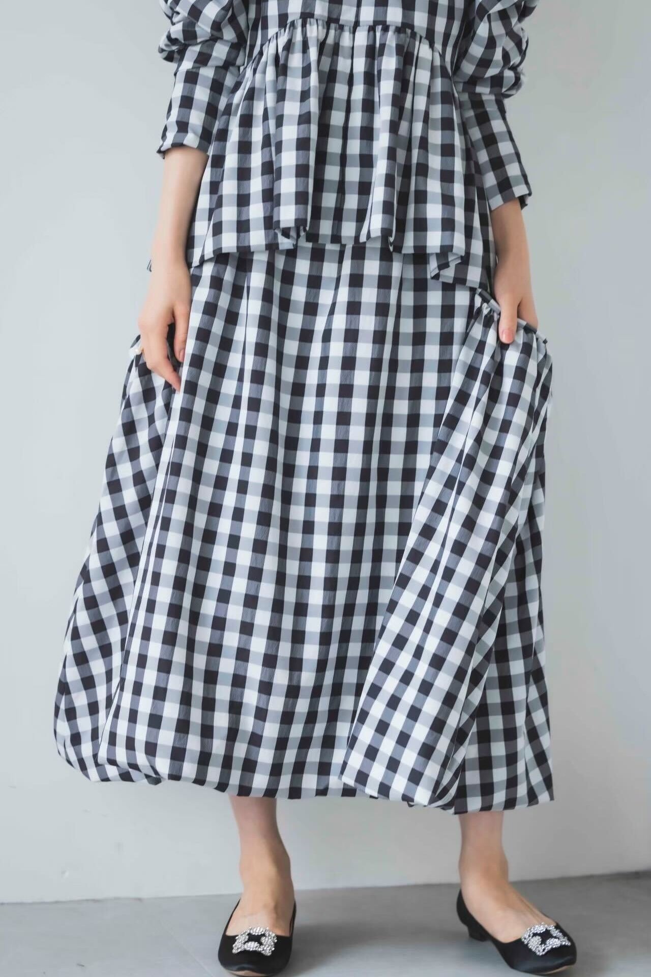 ギンガムチェックスカート