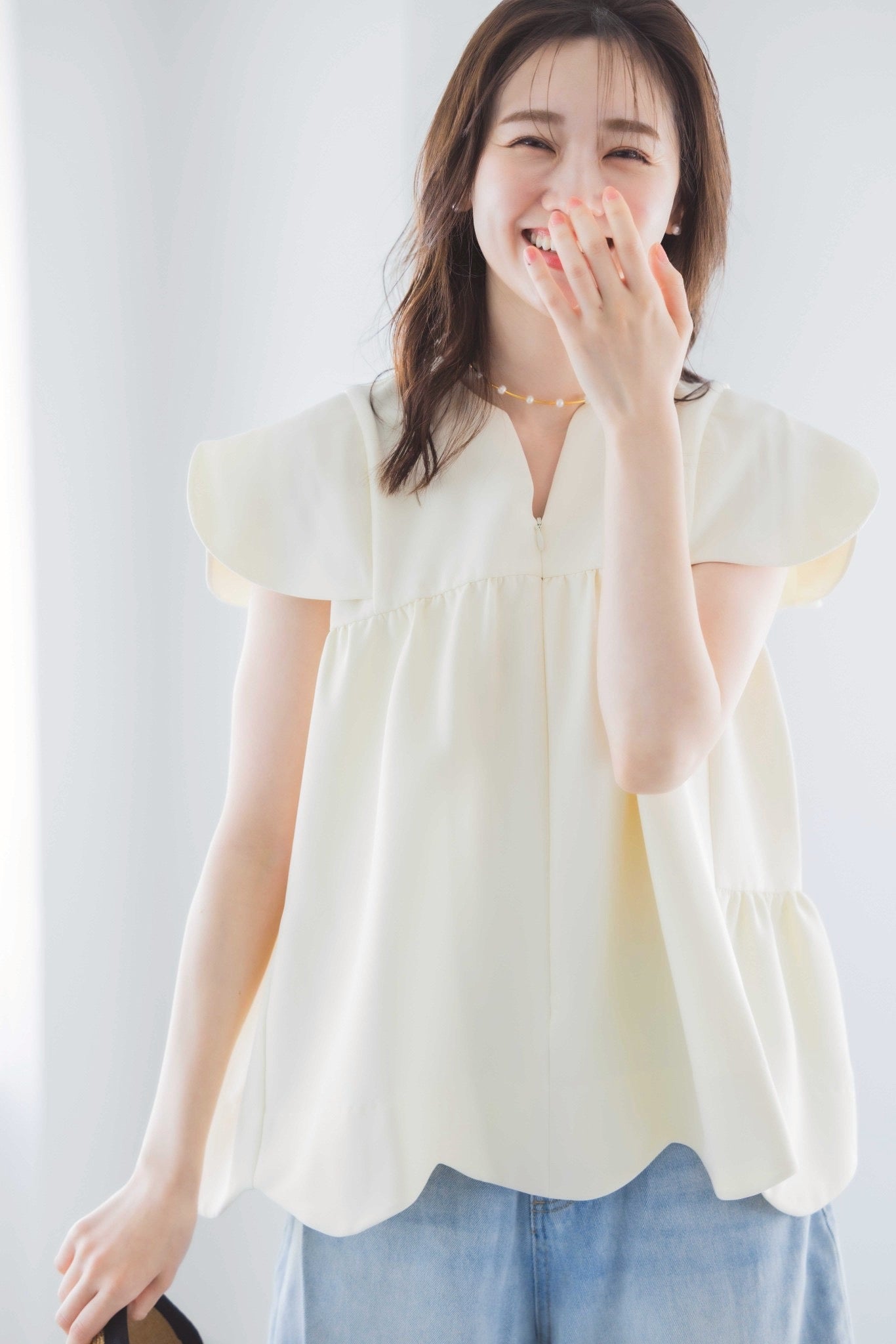 美人トップス ペタルスリーブ（マシュマロイエロー）