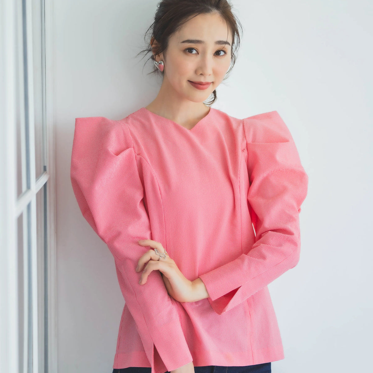 ナルゲシャツ（レッド）【お上品な授乳服のお店bitnabi】