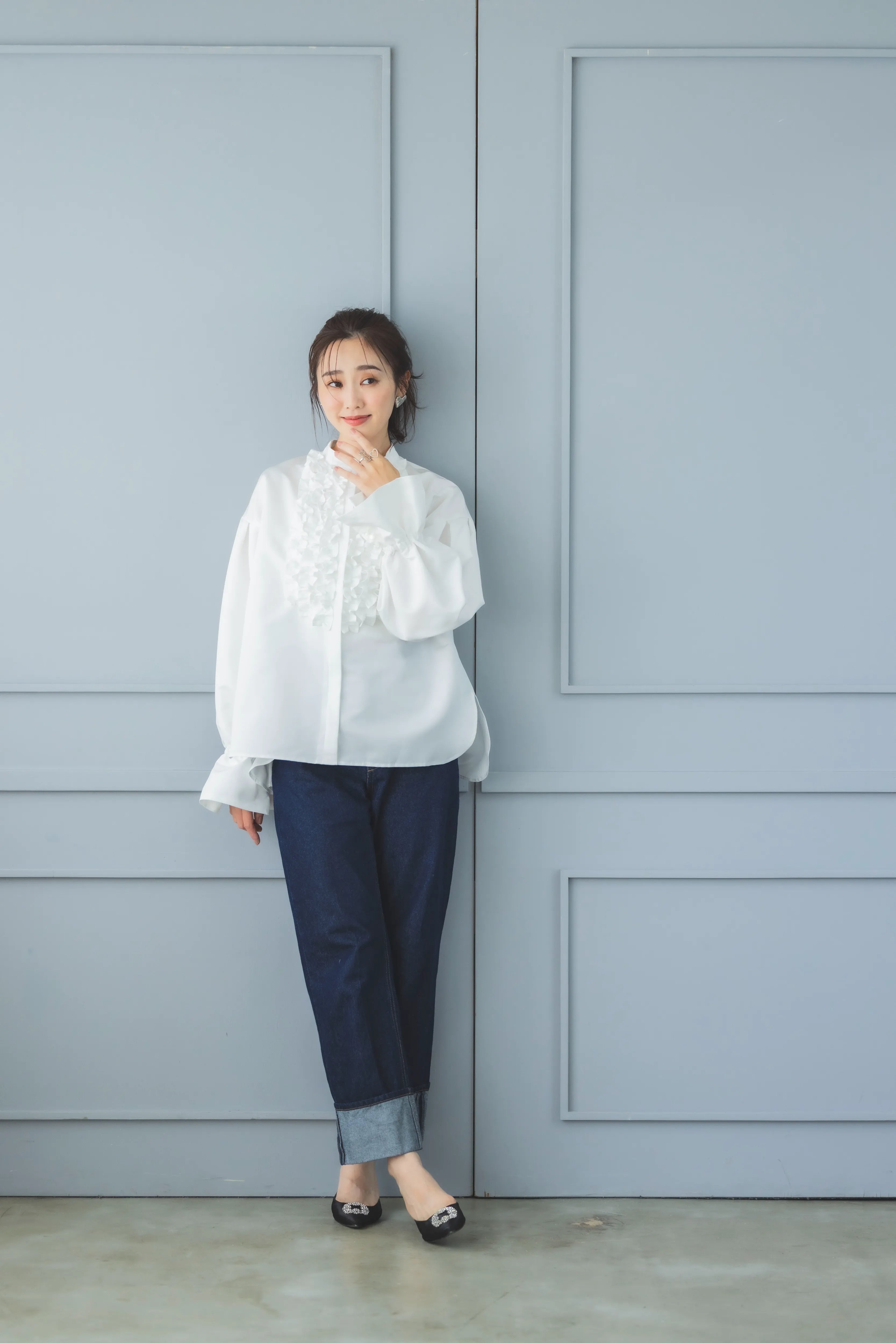 ビンナビ bitnabi 美人トップス長袖(ブルー)授乳服 新品 bitnabiビンナビ