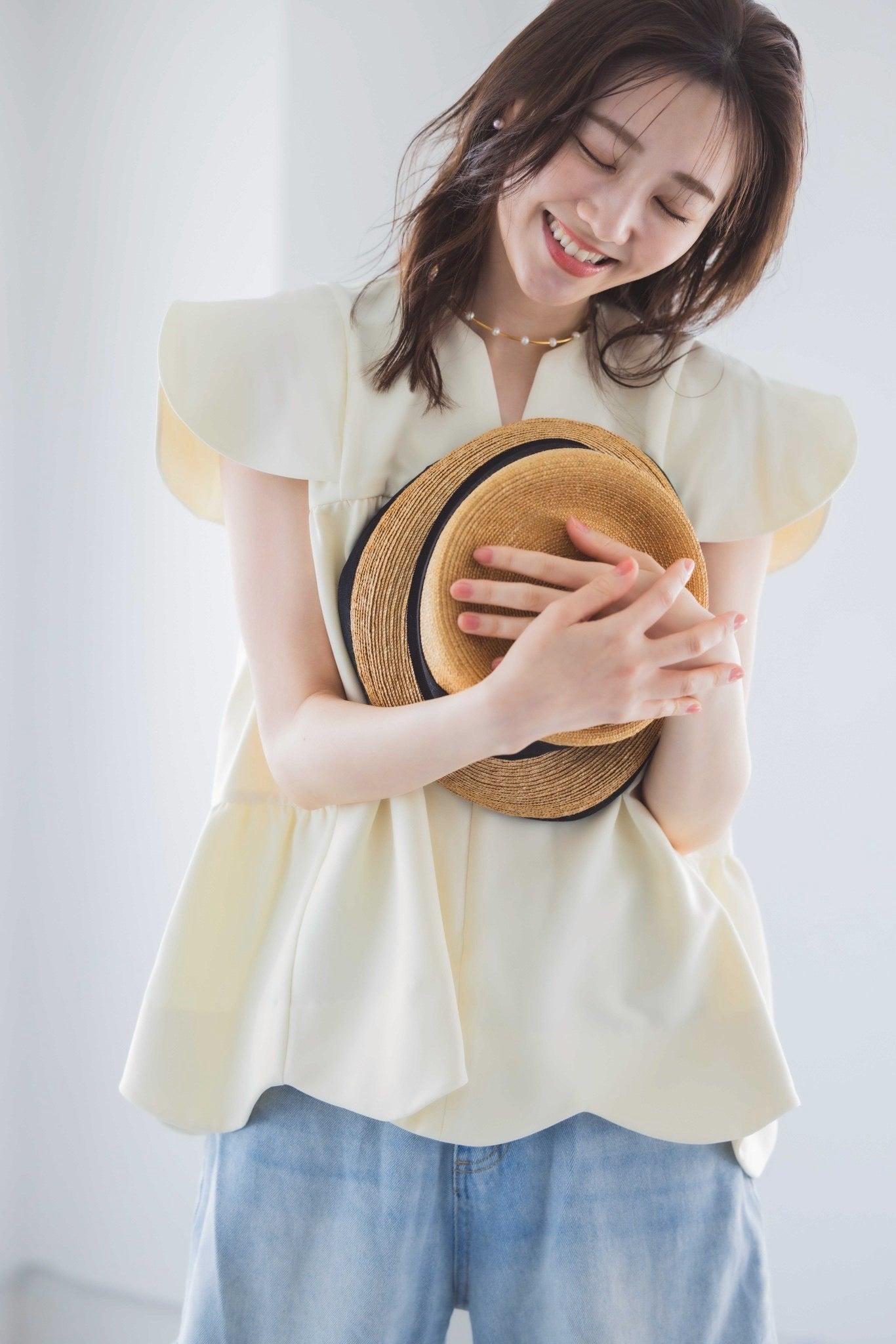 美人トップス ペタルスリーブ（マシュマロイエロー）