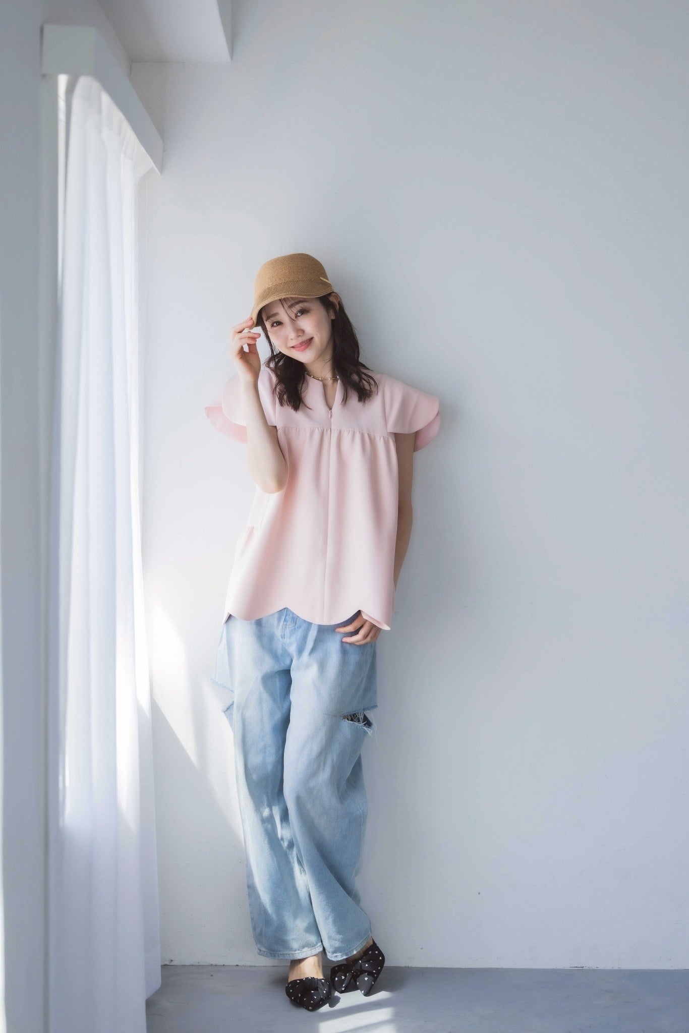 完売商品⭐️美品⭐️bitnabi ビンナビ 美人トップス ペタルスリーブ 授乳服 美人トップス ペタルスリーブ（ピンク）【お上品な授乳服のお店bitnabi】