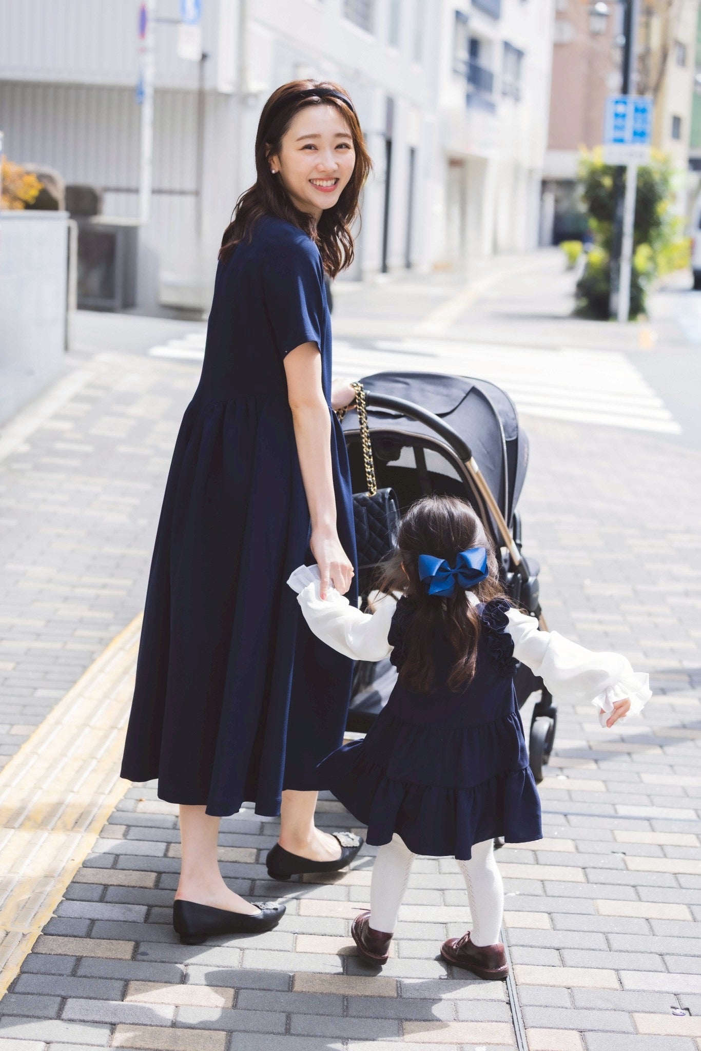 【bitnabi】ビンナビ　par-langドレス　ネイビー　授乳服　ワンピース bitnabiビンナビ