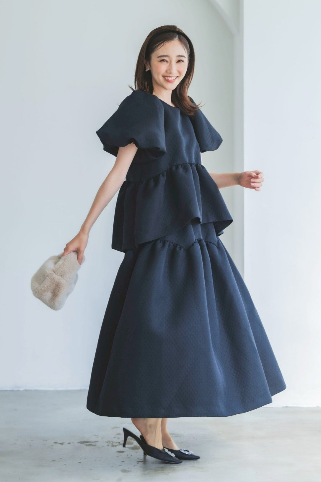 bitnabi/ビトナビ】授乳服☆リボン付き☆ブラウス☆ブルー☆美品