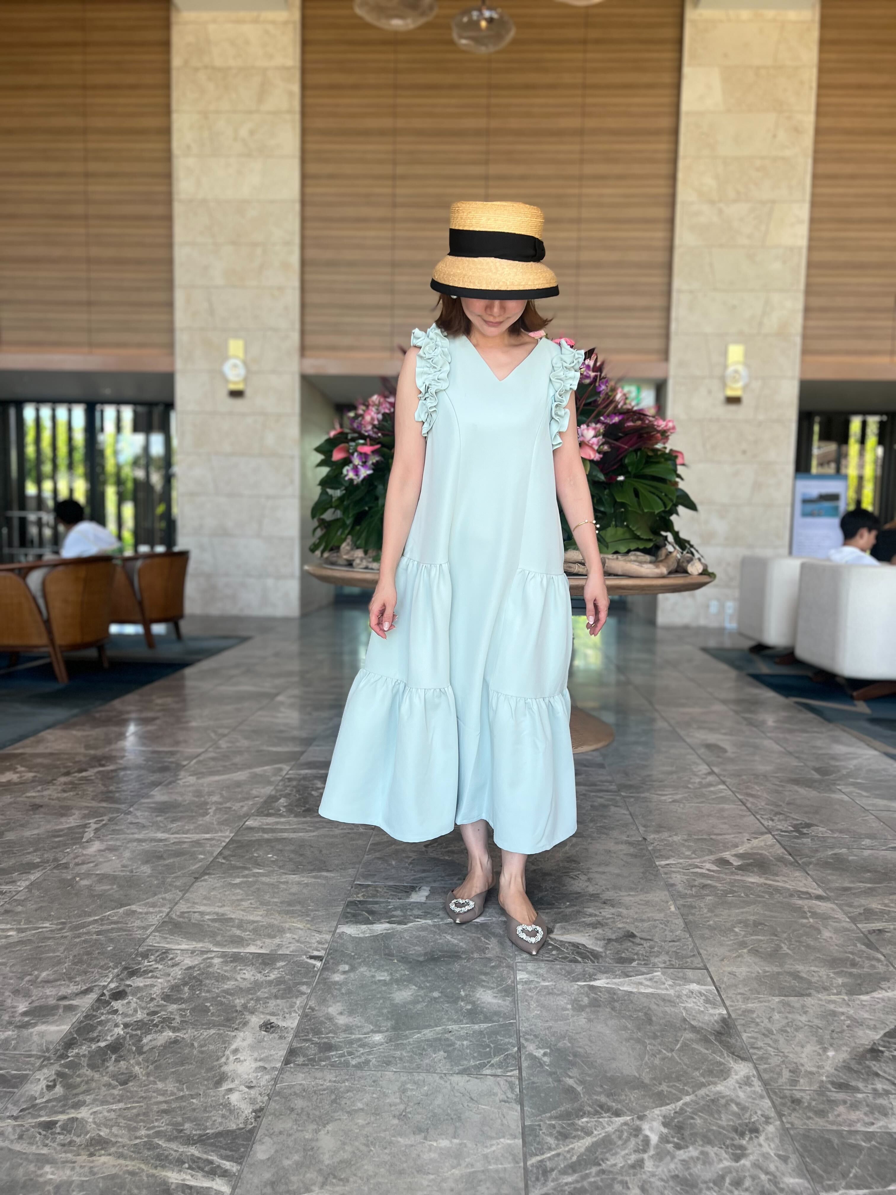 par-lang ドレス（ミントブルー）【お上品な授乳服のお店bitnabi】